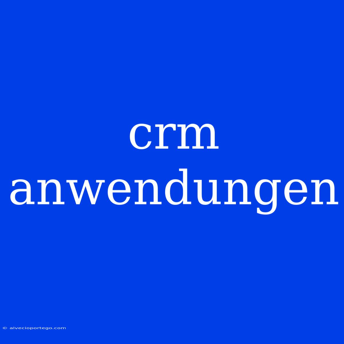 Crm Anwendungen