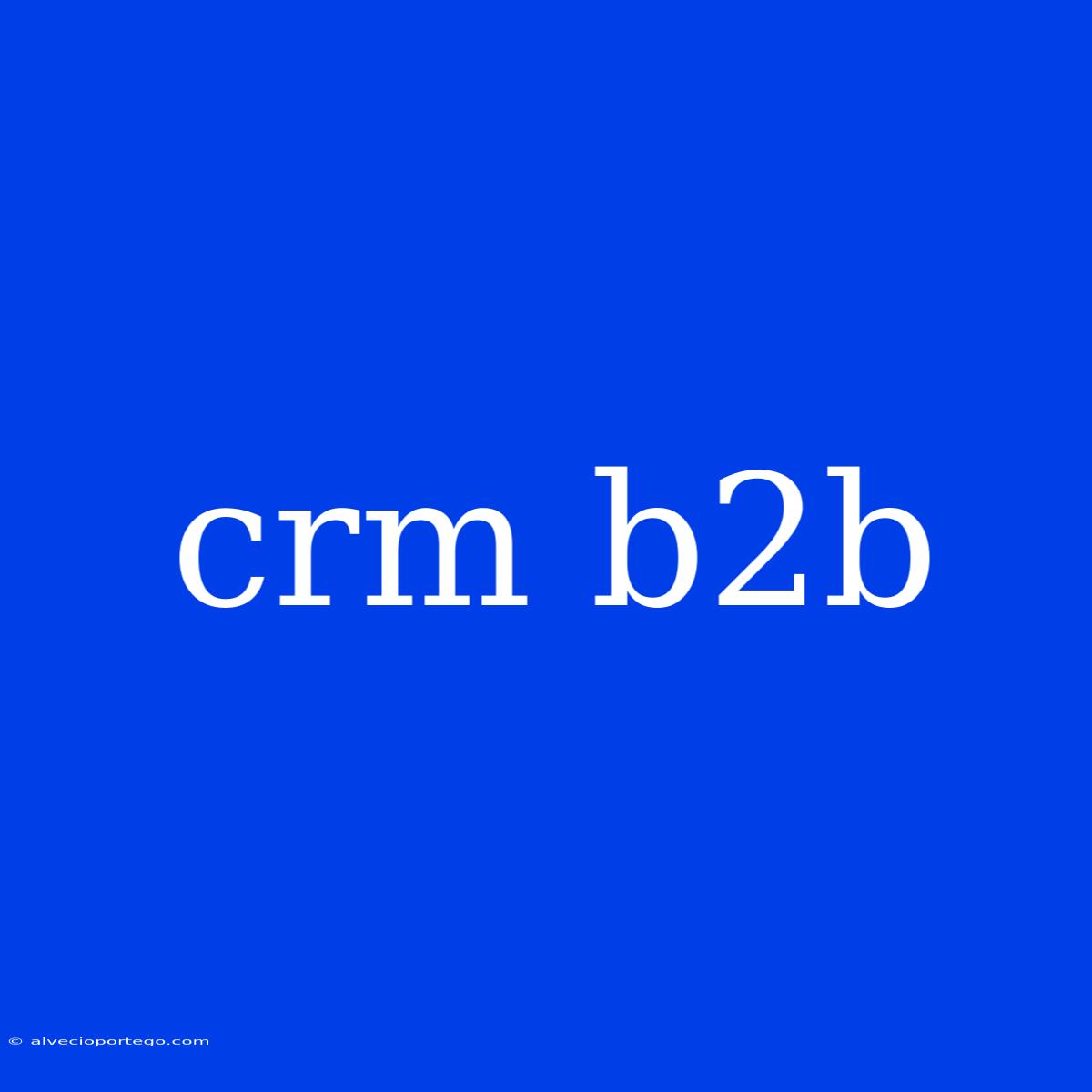 Crm B2b