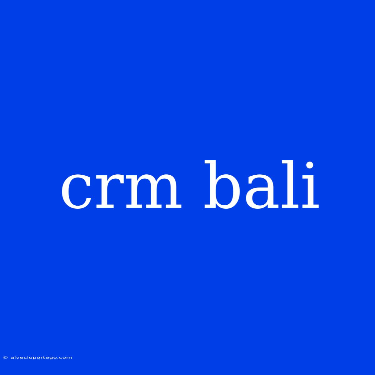 Crm Bali