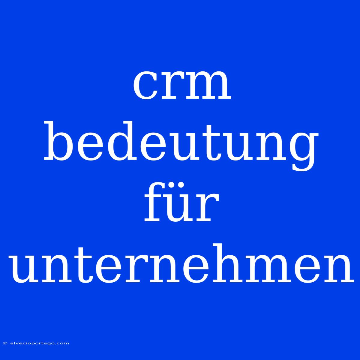 Crm Bedeutung Für Unternehmen