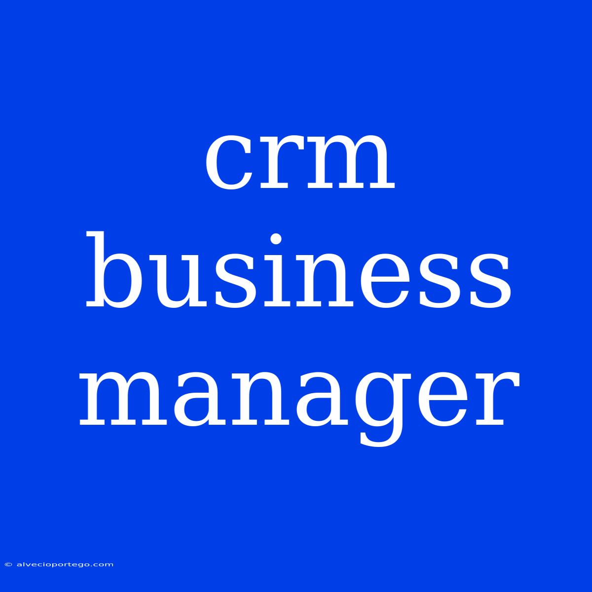 Crm Business Manager