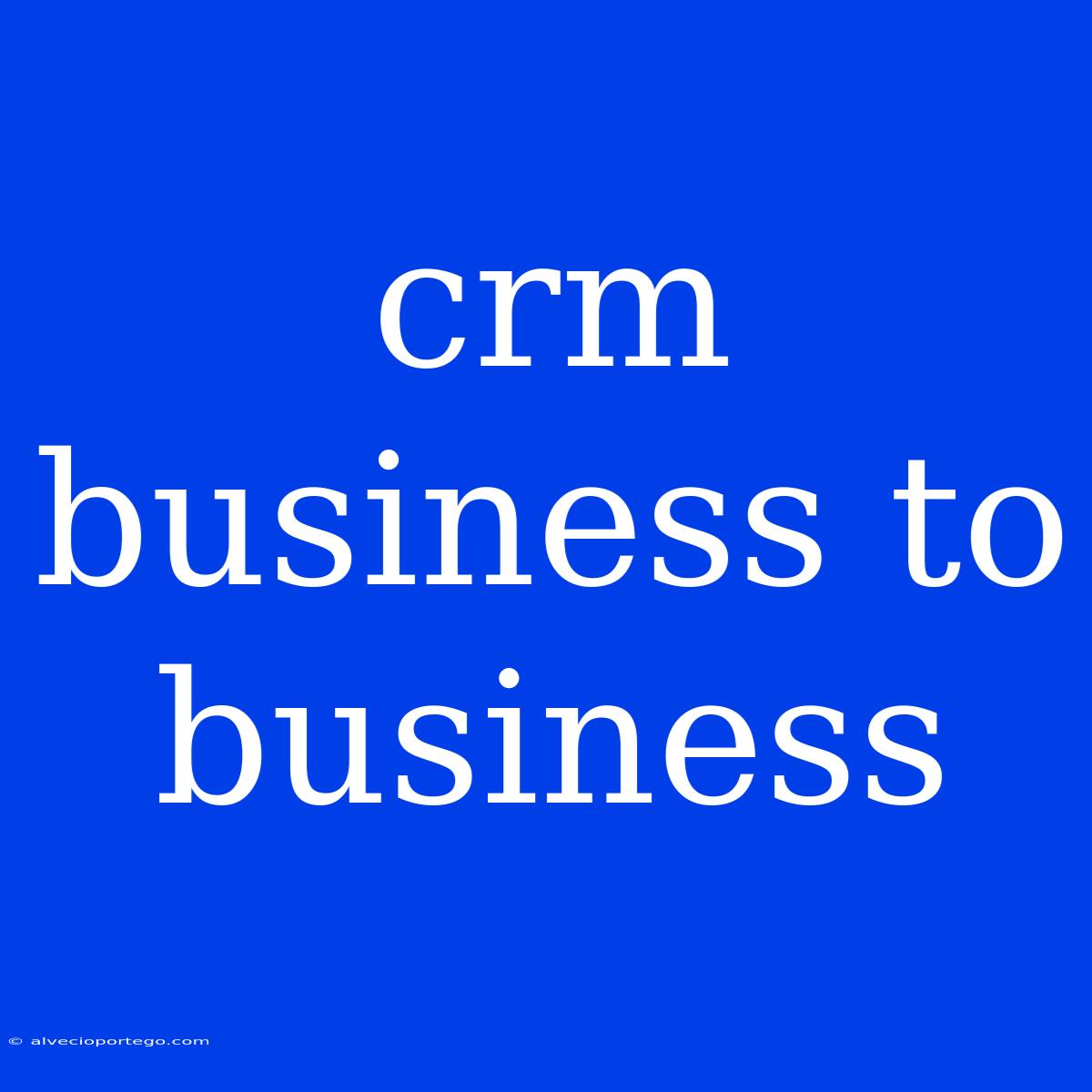 Crm Business To Business