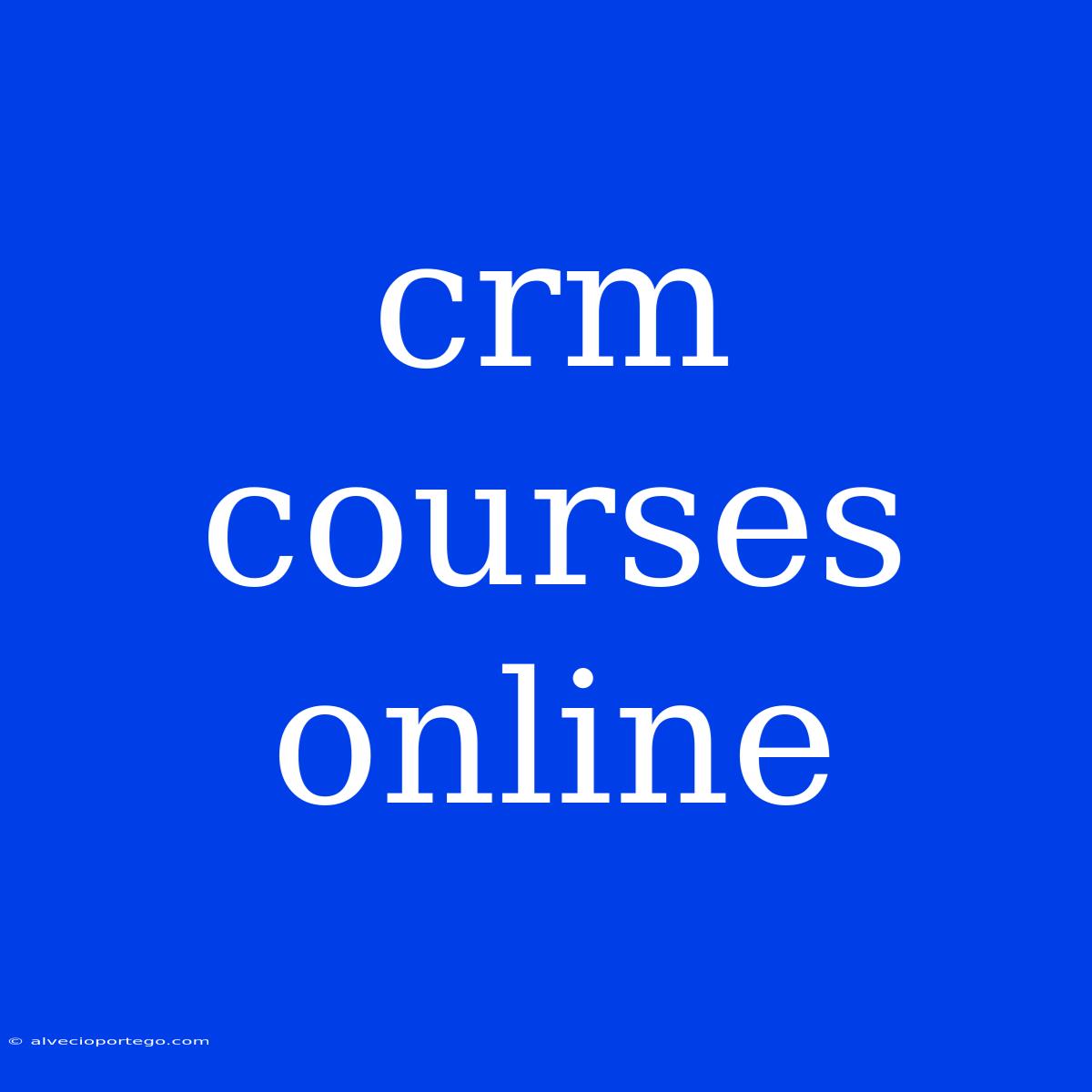 Crm Courses Online