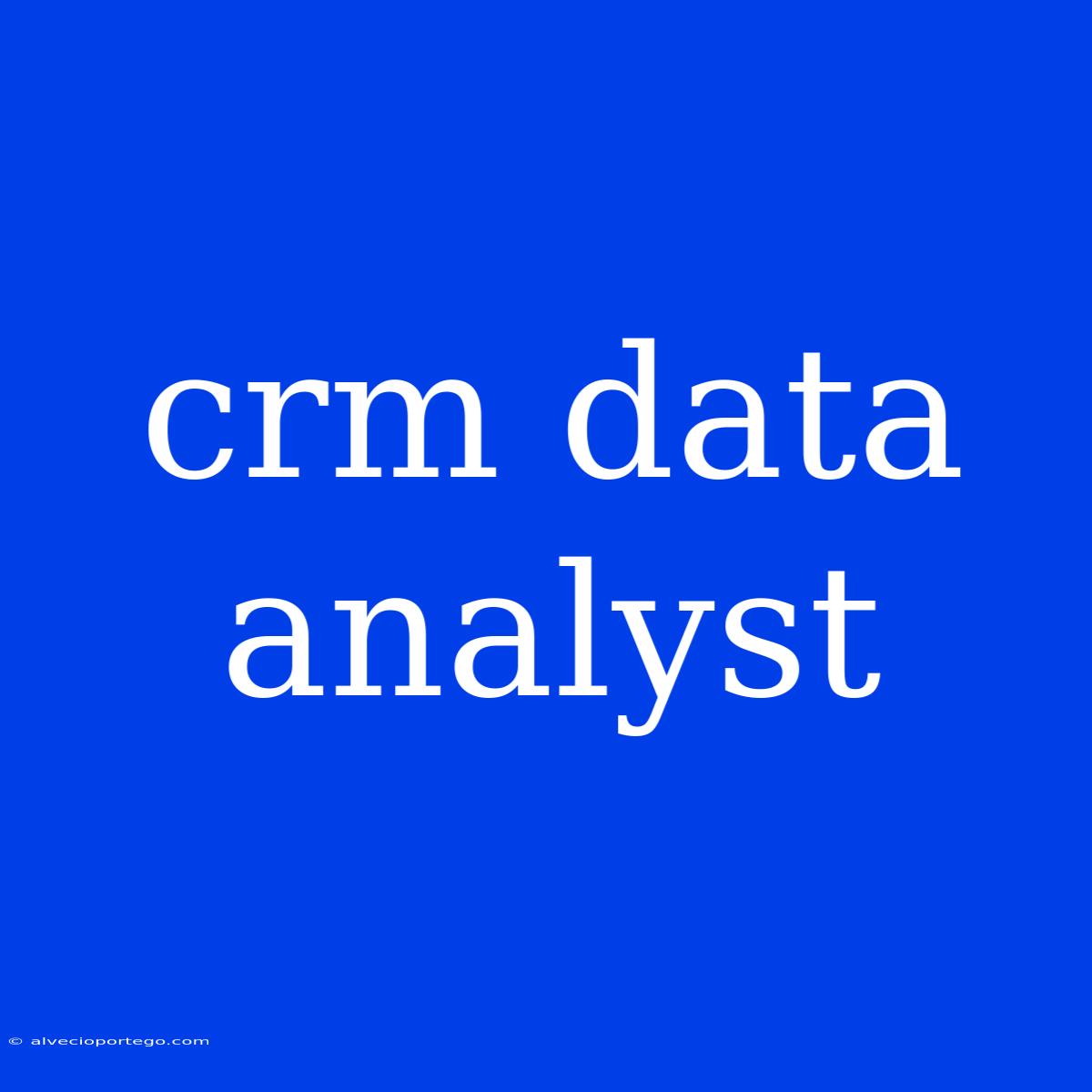 Crm Data Analyst