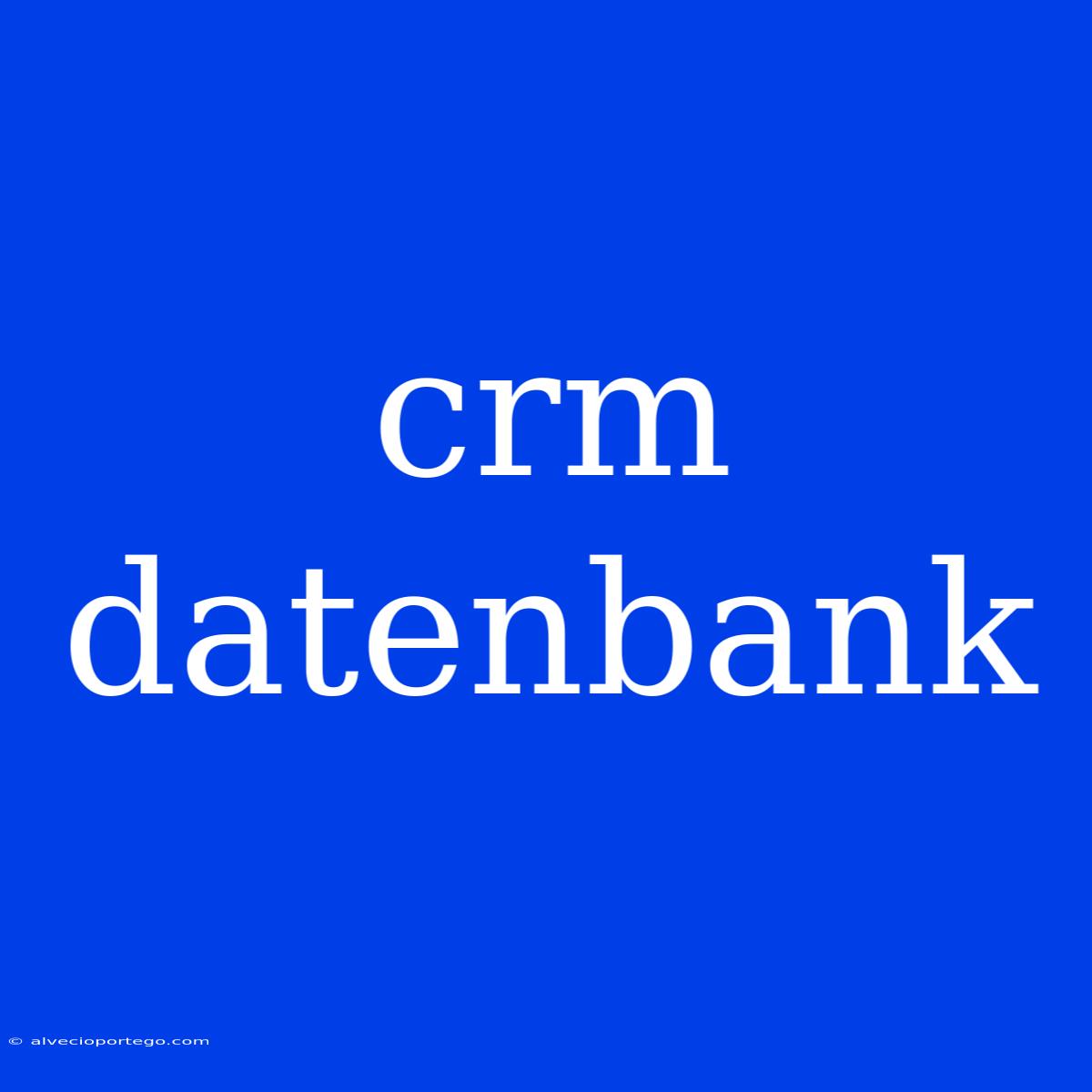 Crm Datenbank