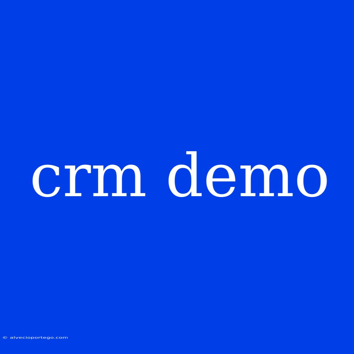 Crm Demo