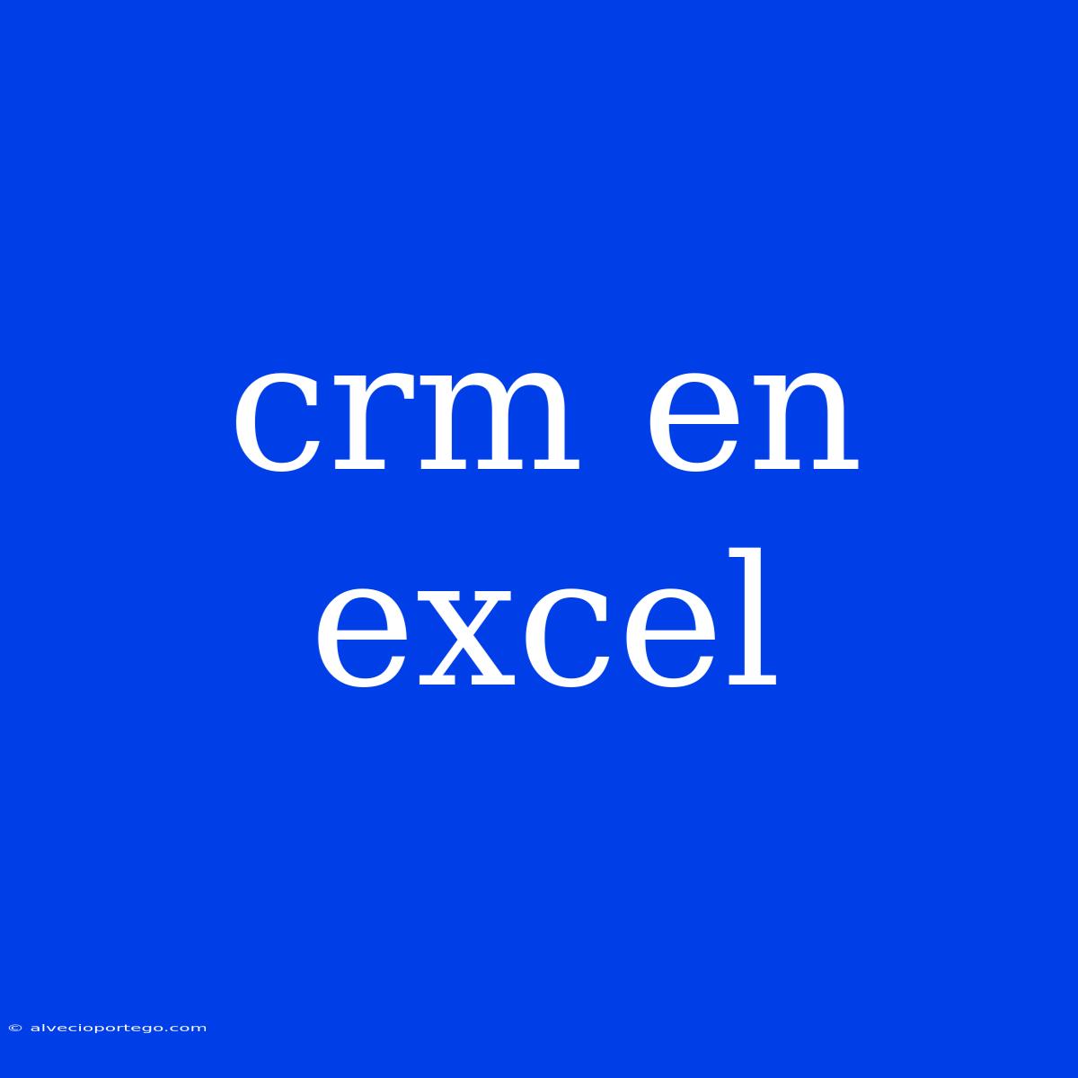 Crm En Excel