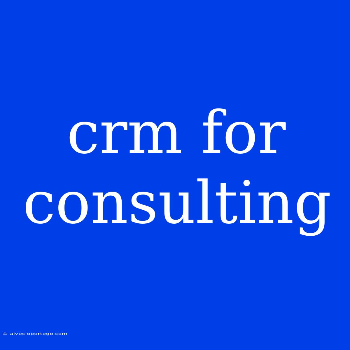 Crm For Consulting