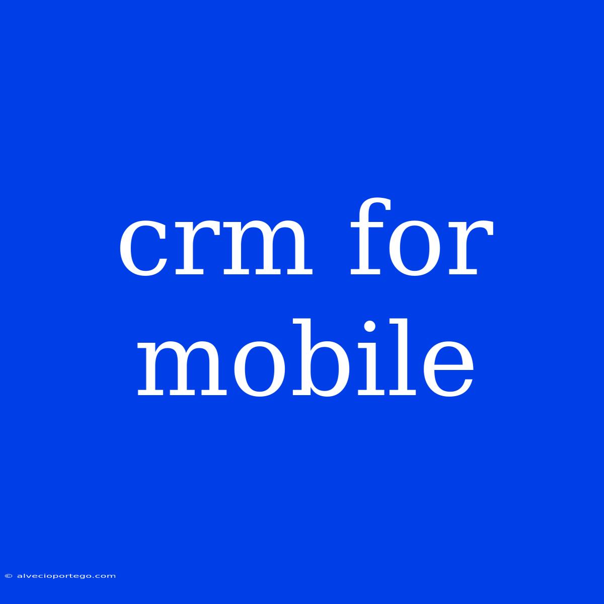 Crm For Mobile