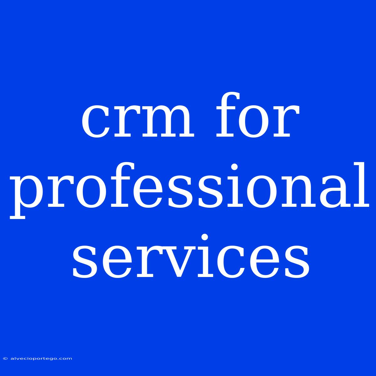 Crm For Professional Services