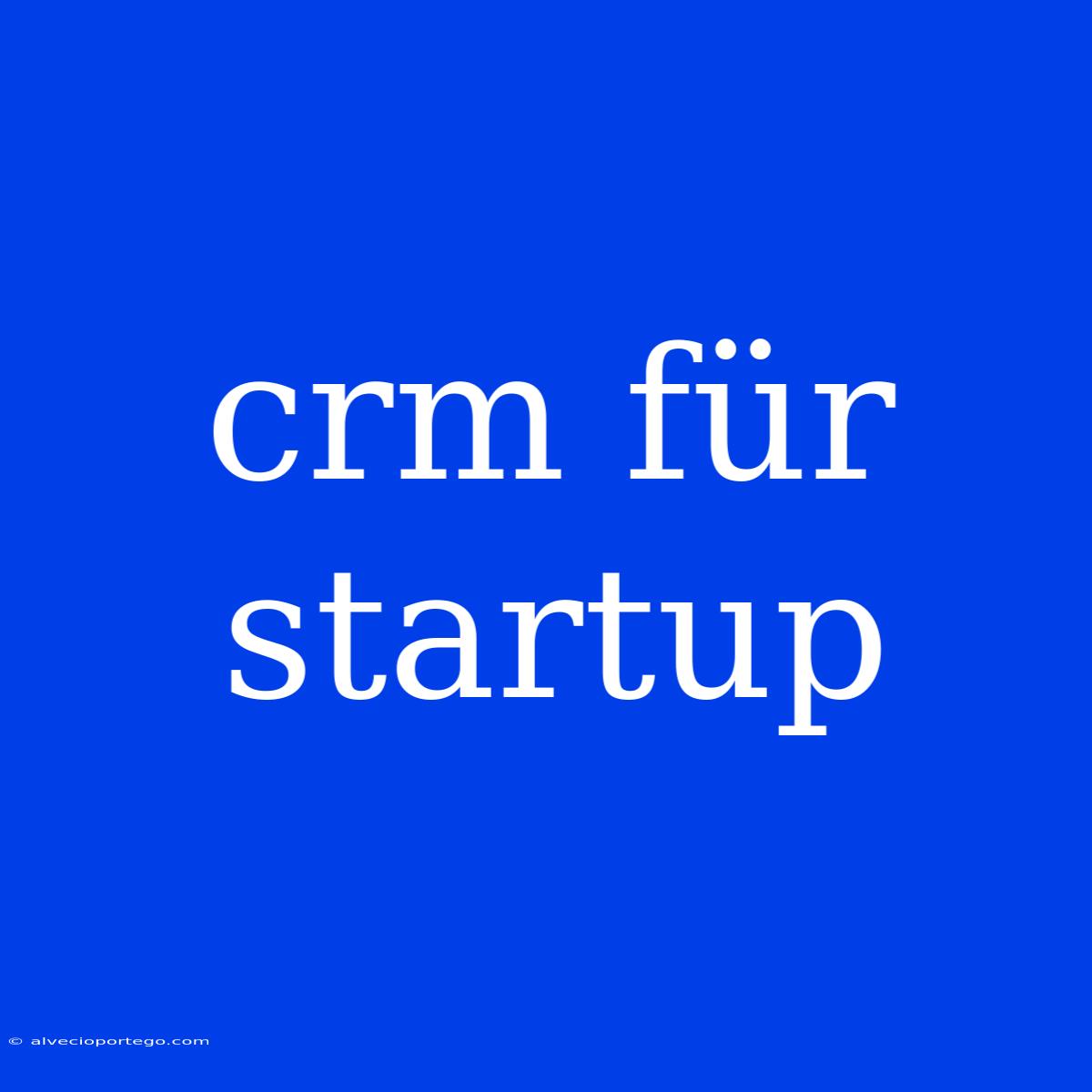 Crm Für Startup