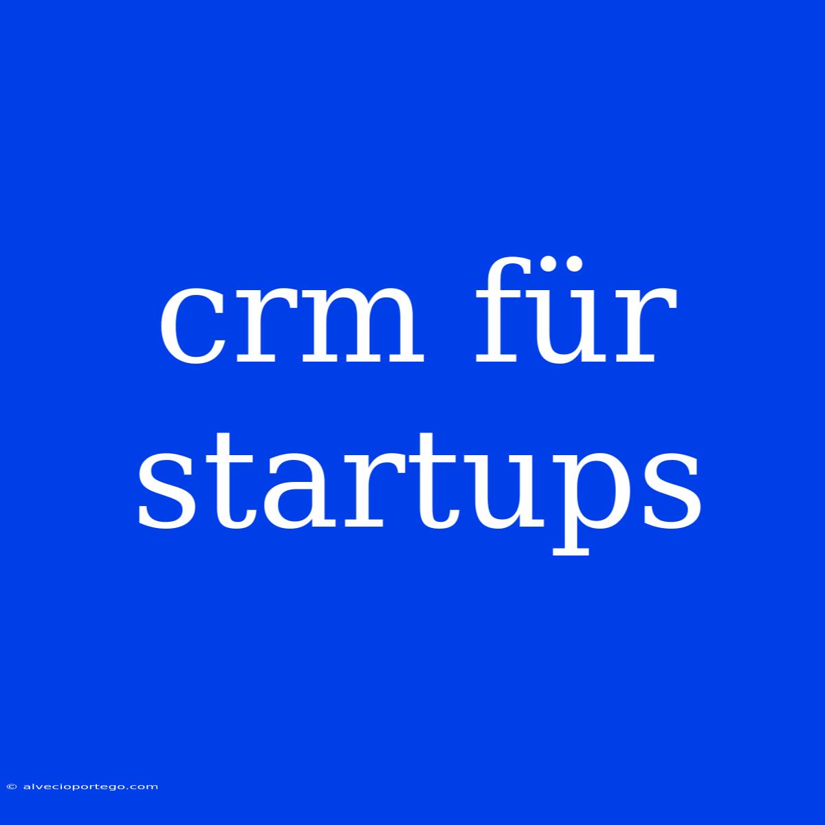 Crm Für Startups