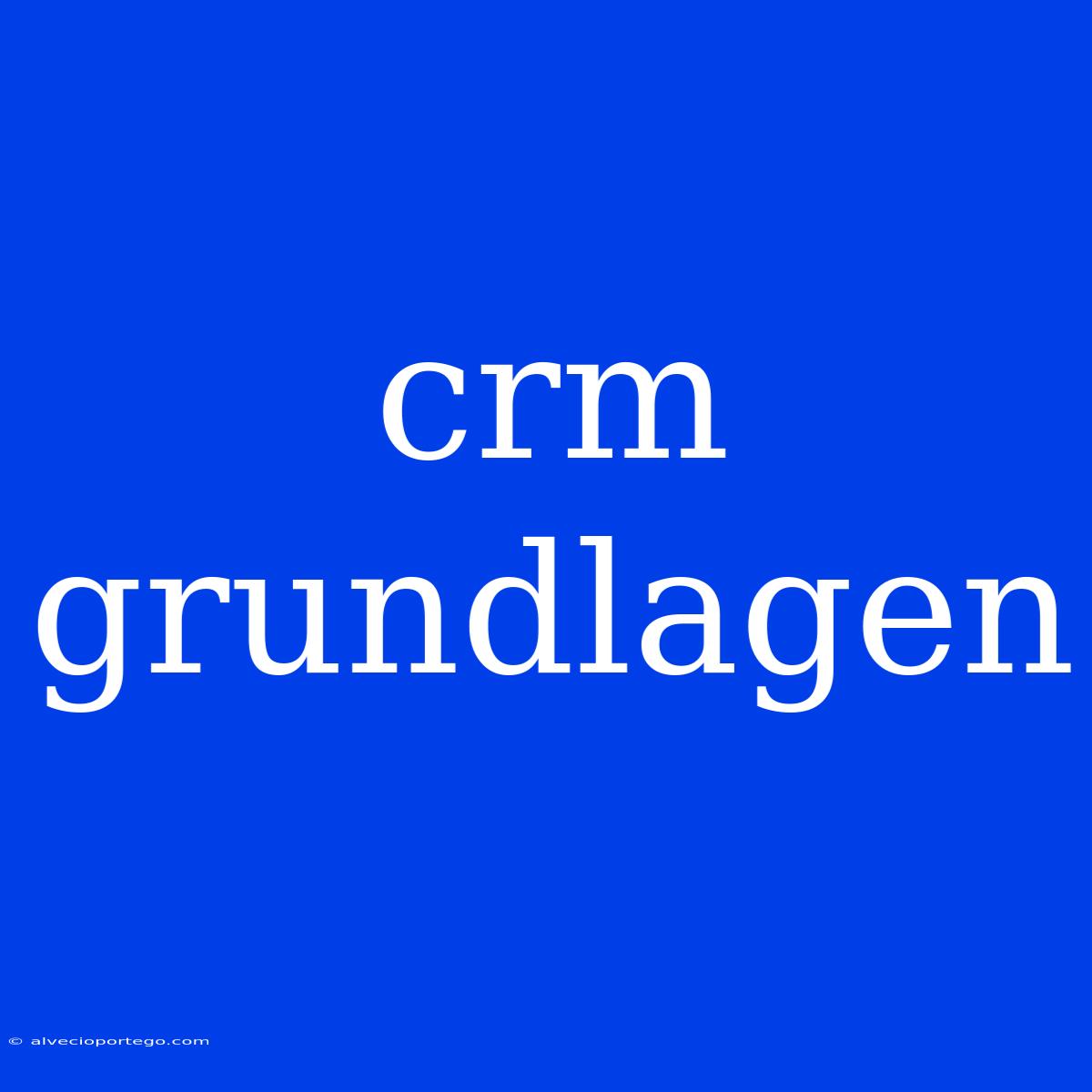 Crm Grundlagen