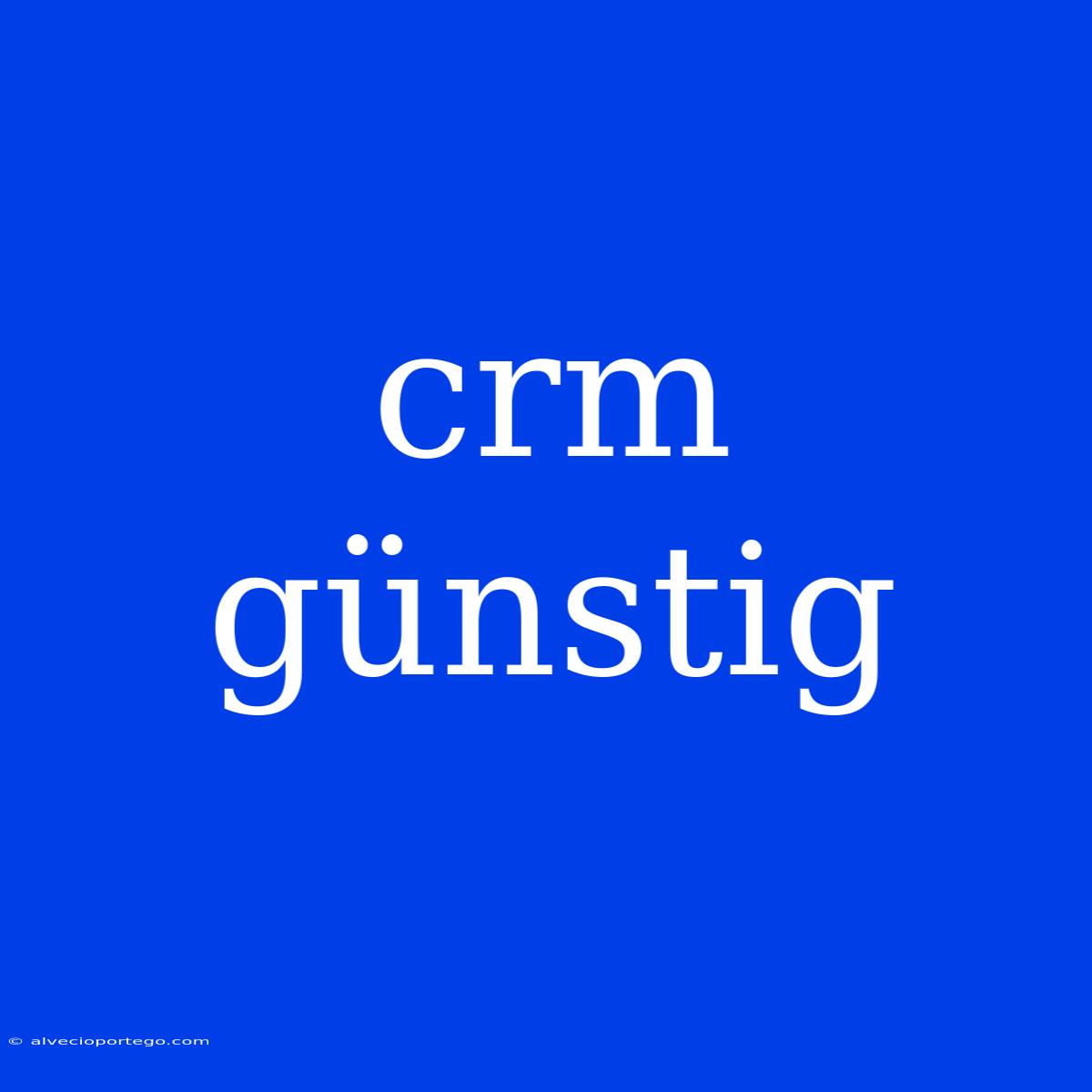 Crm Günstig