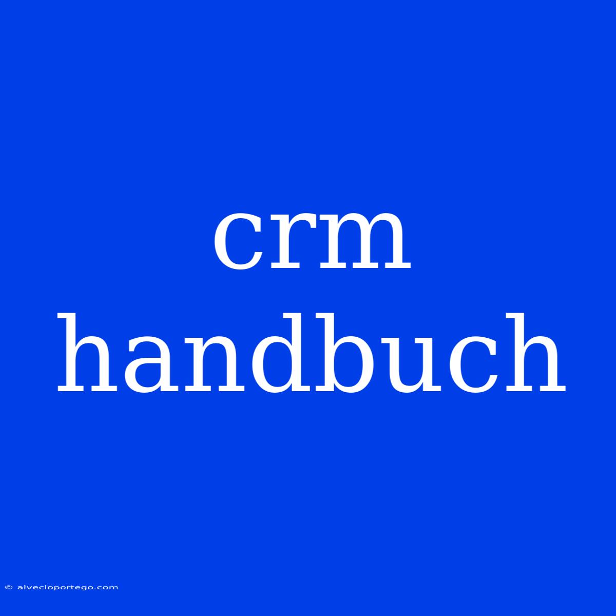 Crm Handbuch