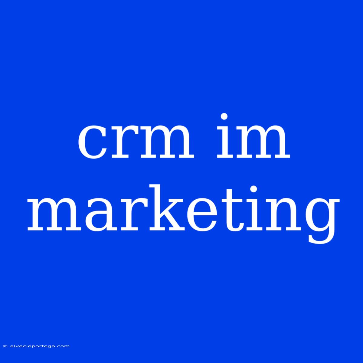 Crm Im Marketing