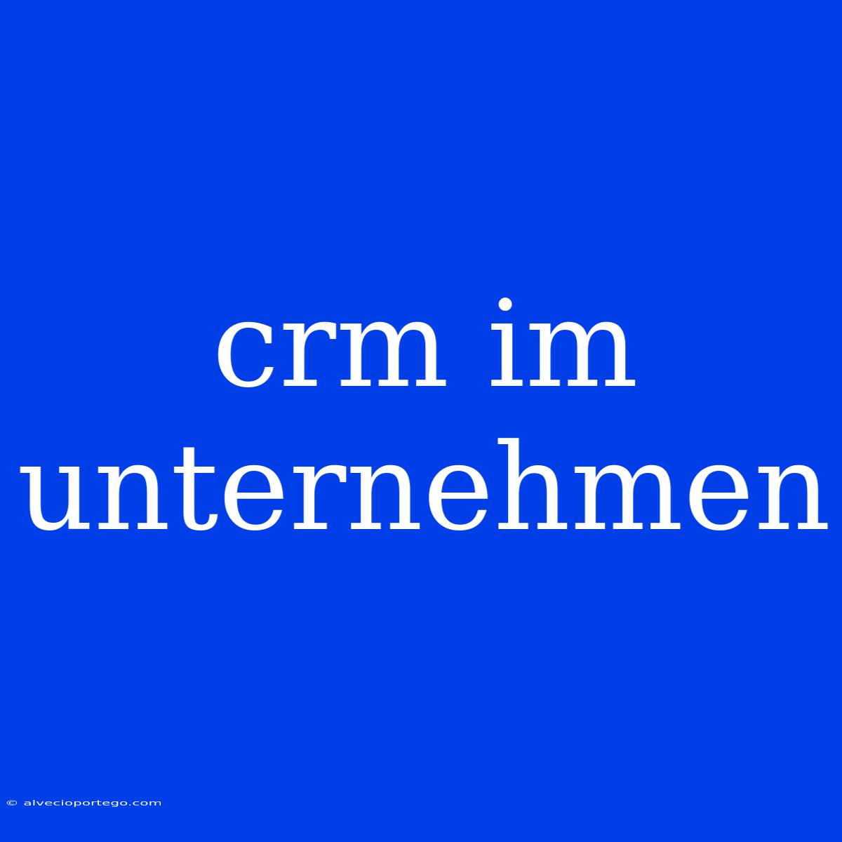 Crm Im Unternehmen