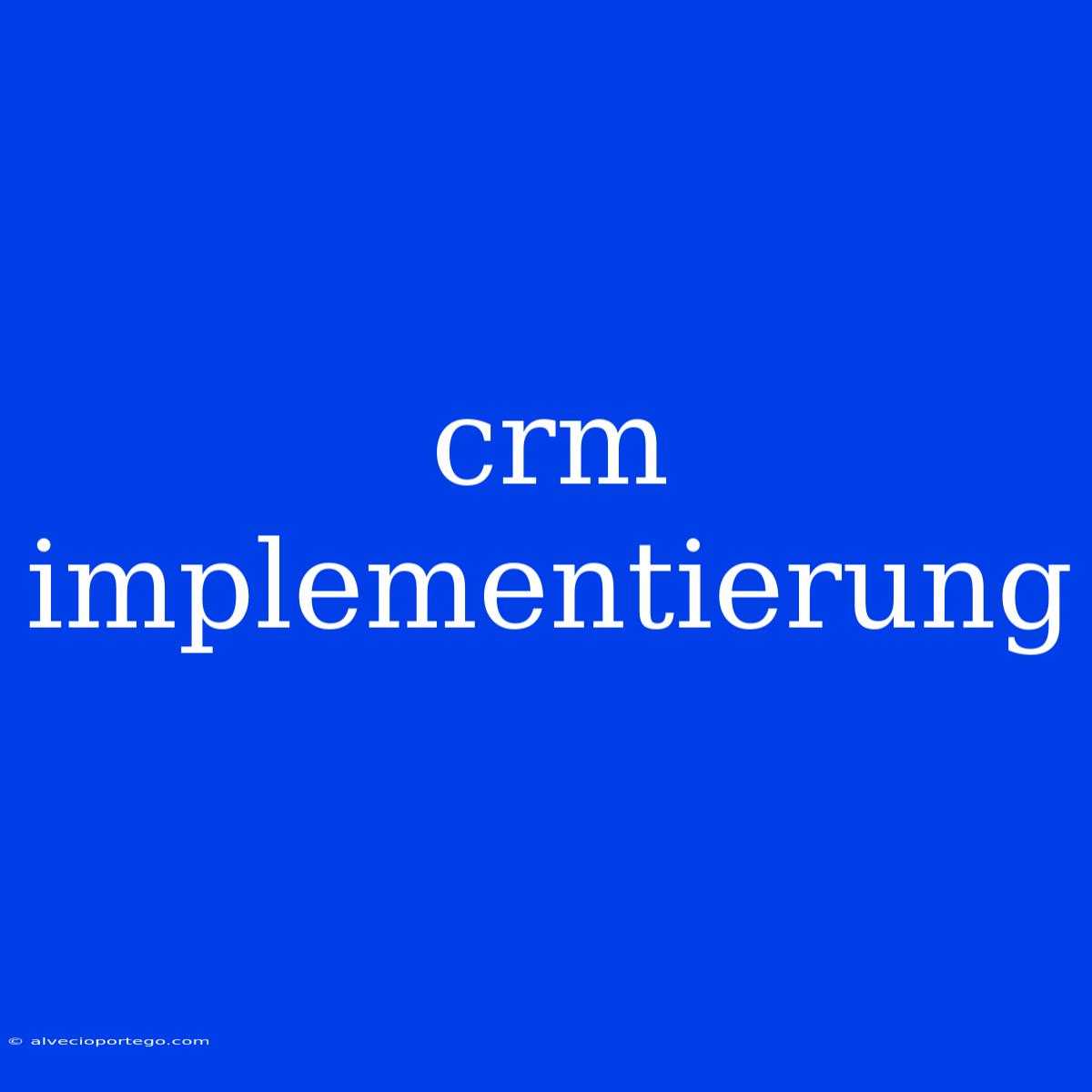 Crm Implementierung