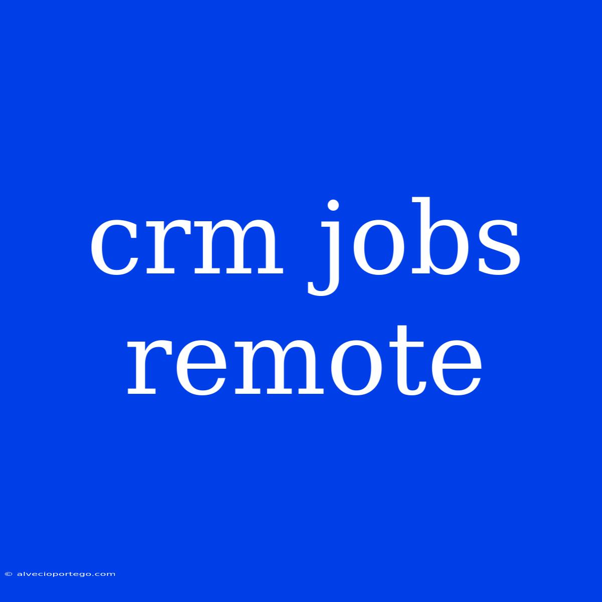 Crm Jobs Remote