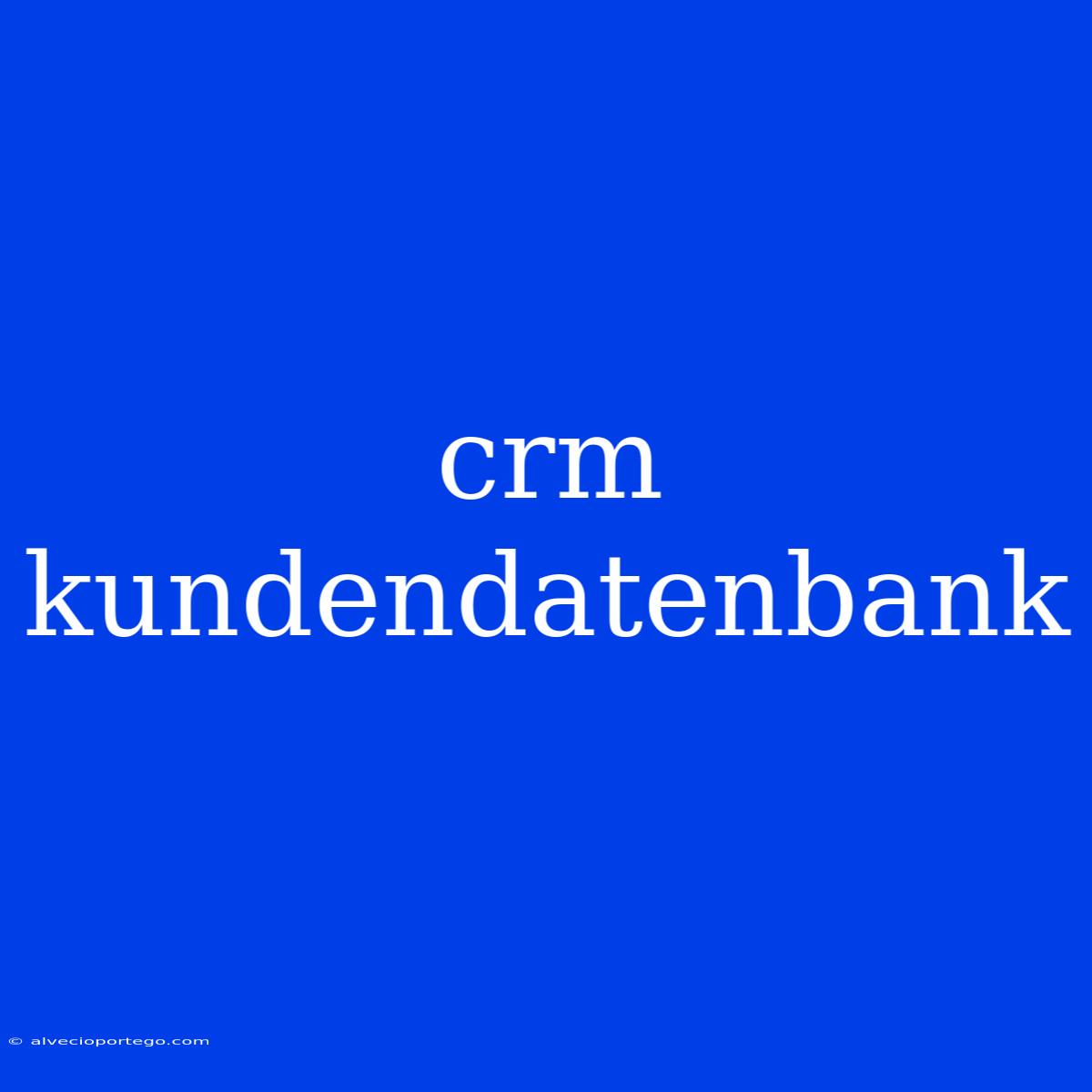 Crm Kundendatenbank