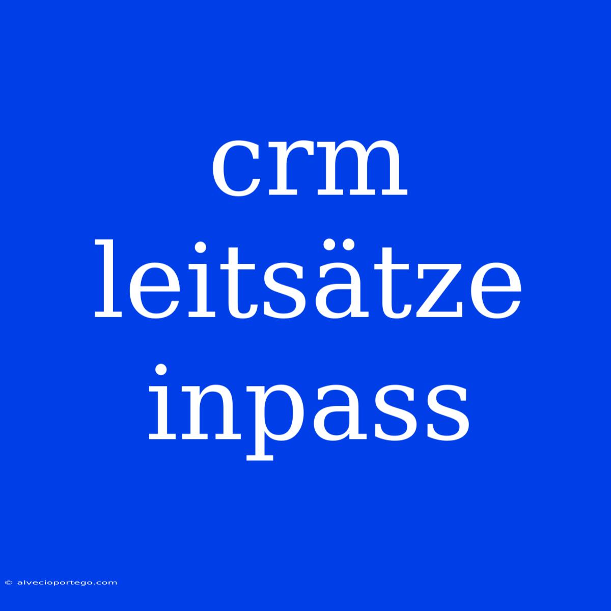 Crm Leitsätze Inpass