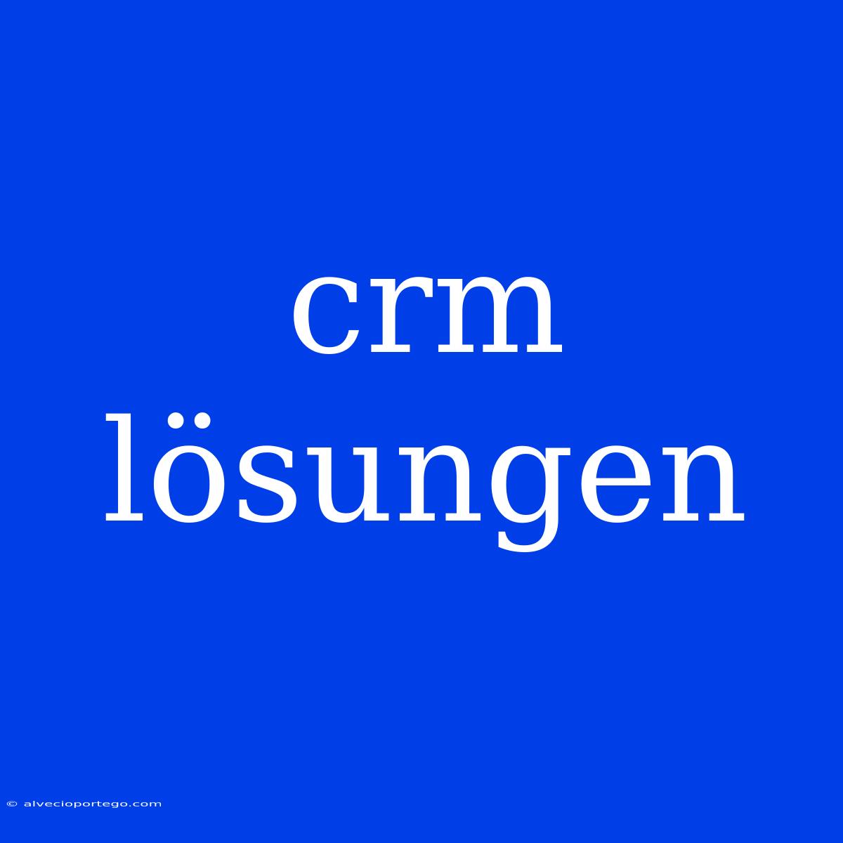 Crm Lösungen