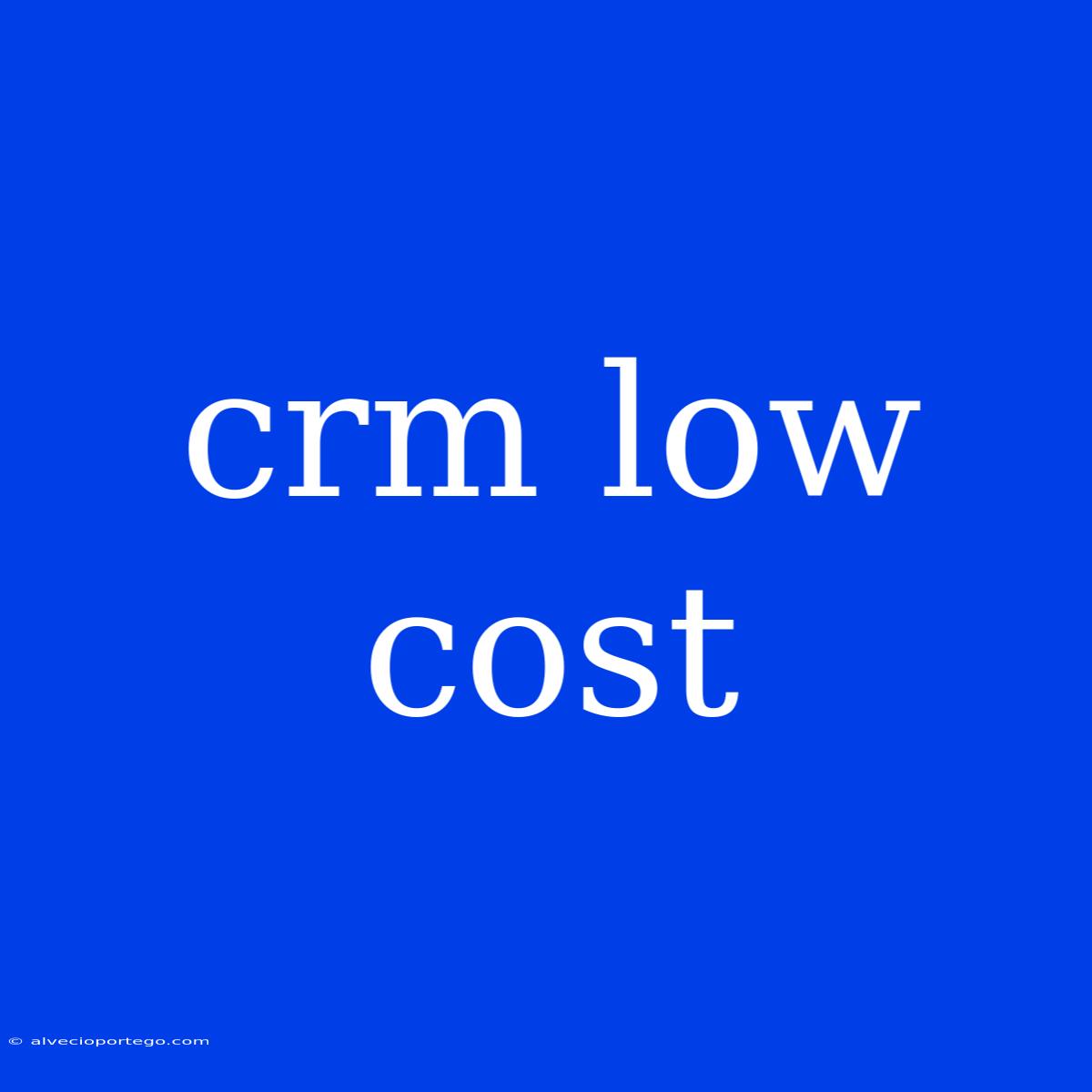 Crm Low Cost