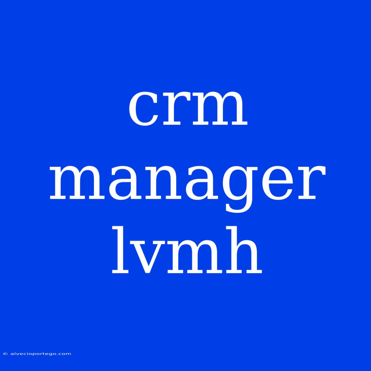 Crm Manager Lvmh