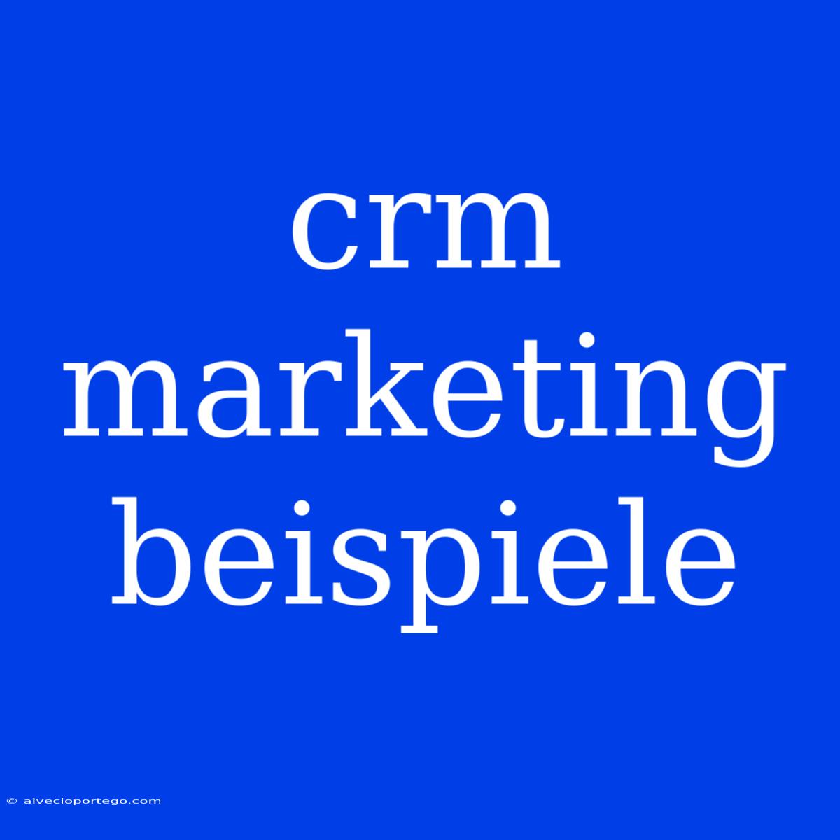 Crm Marketing Beispiele