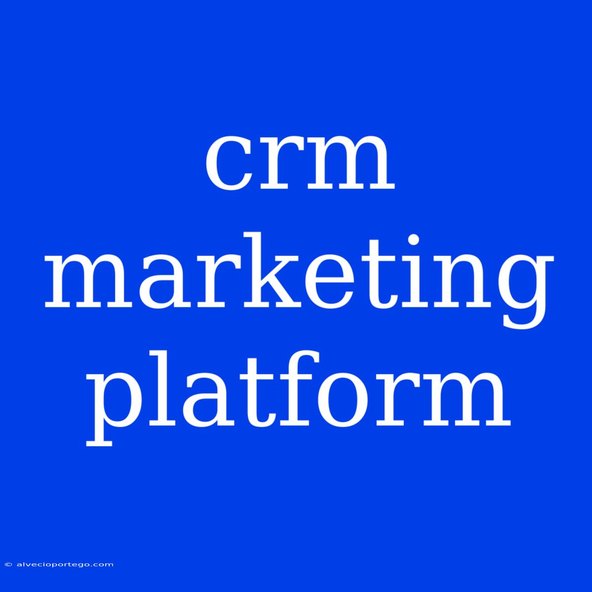 Crm Marketing Platform