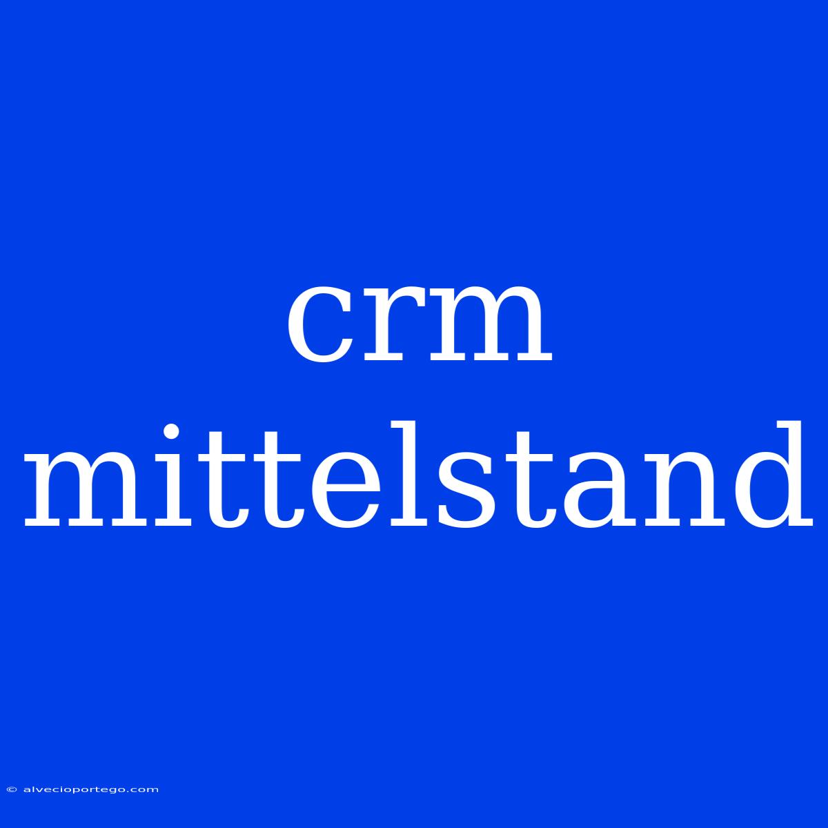 Crm Mittelstand