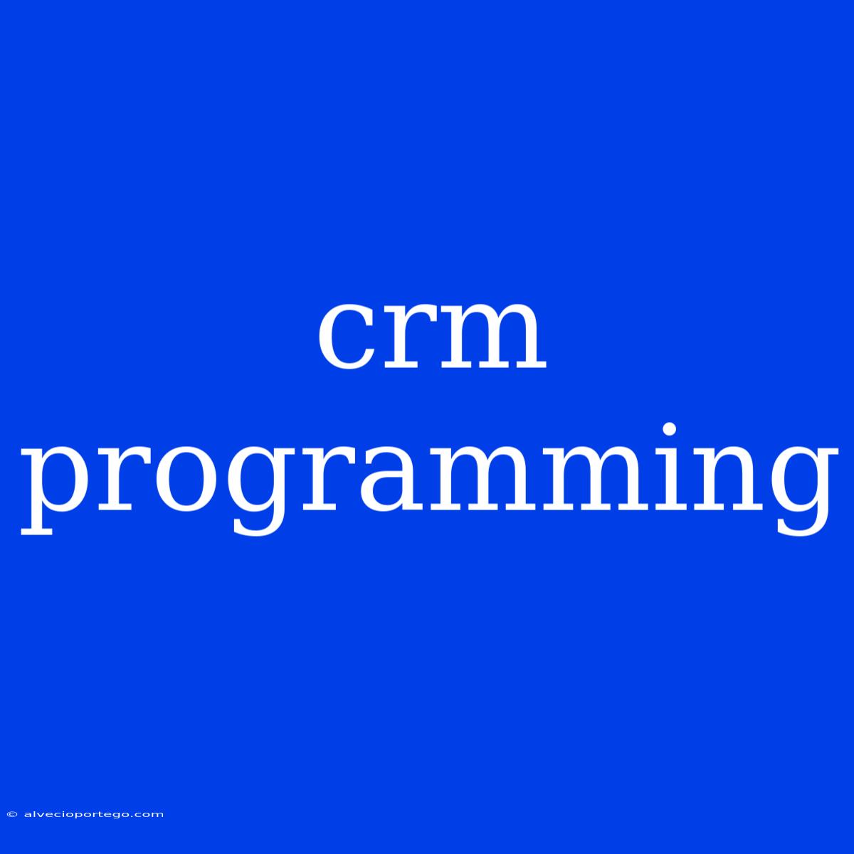 Crm Programming