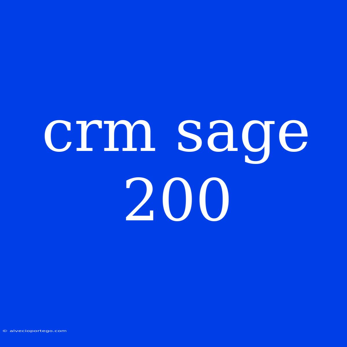 Crm Sage 200