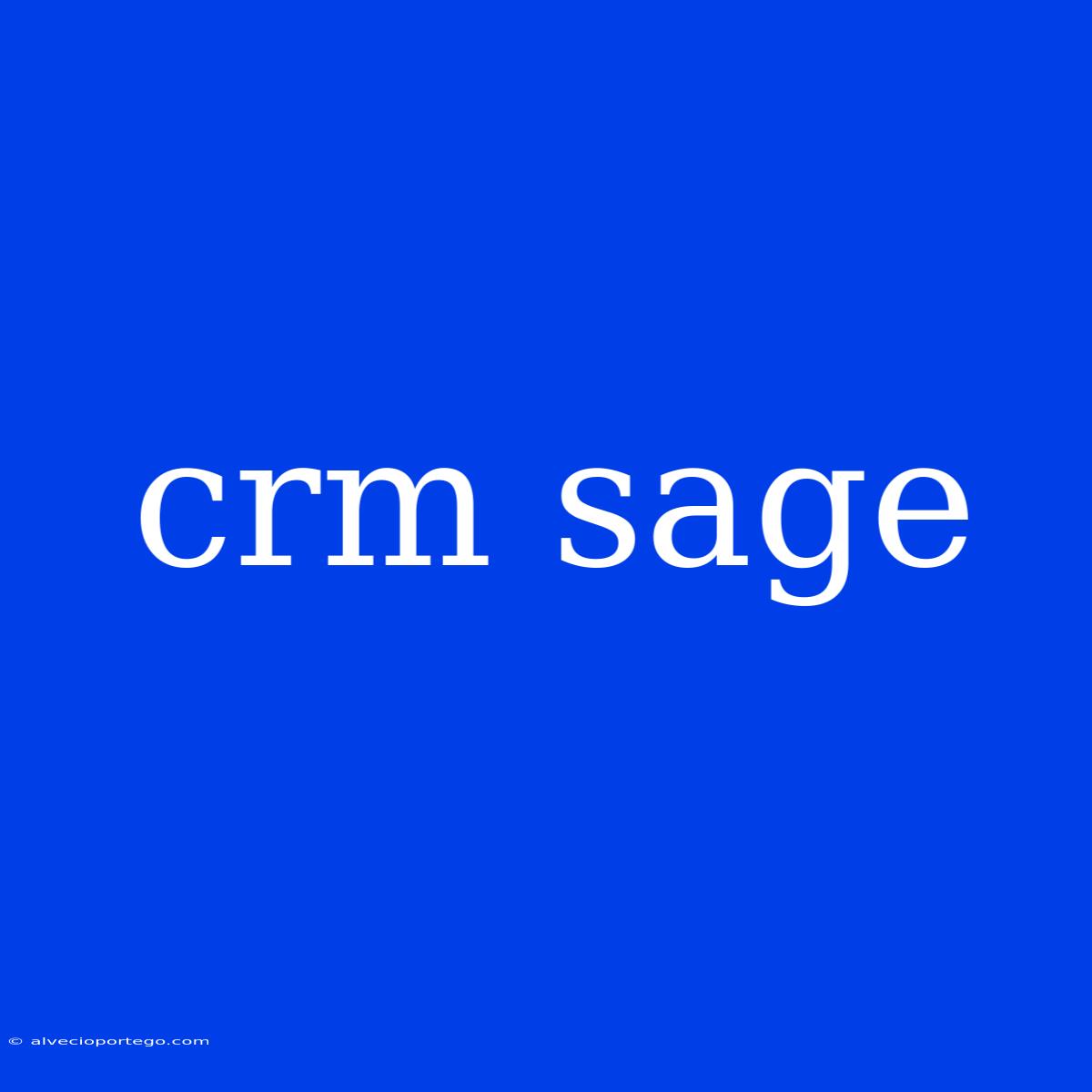 Crm Sage