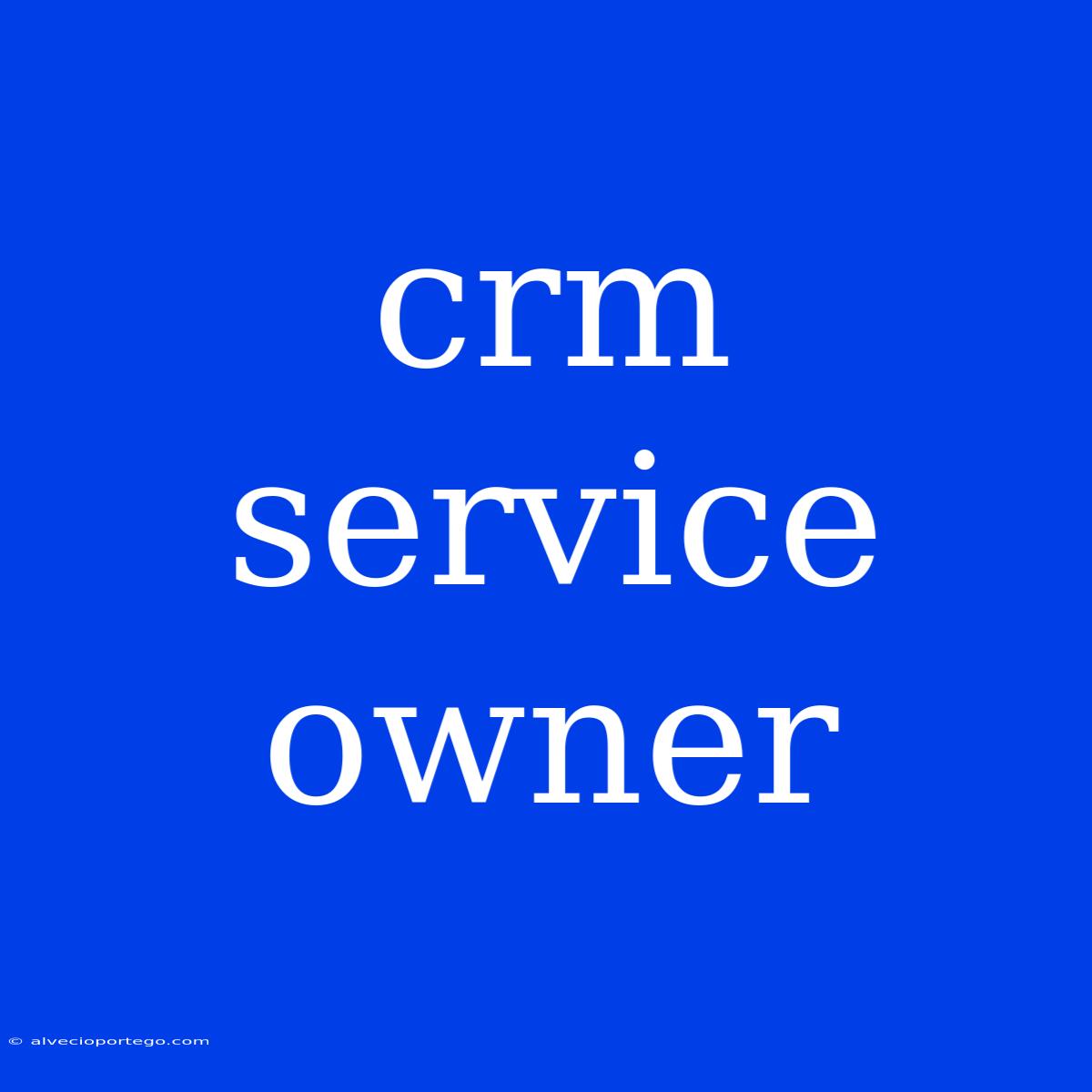 Crm Service Owner