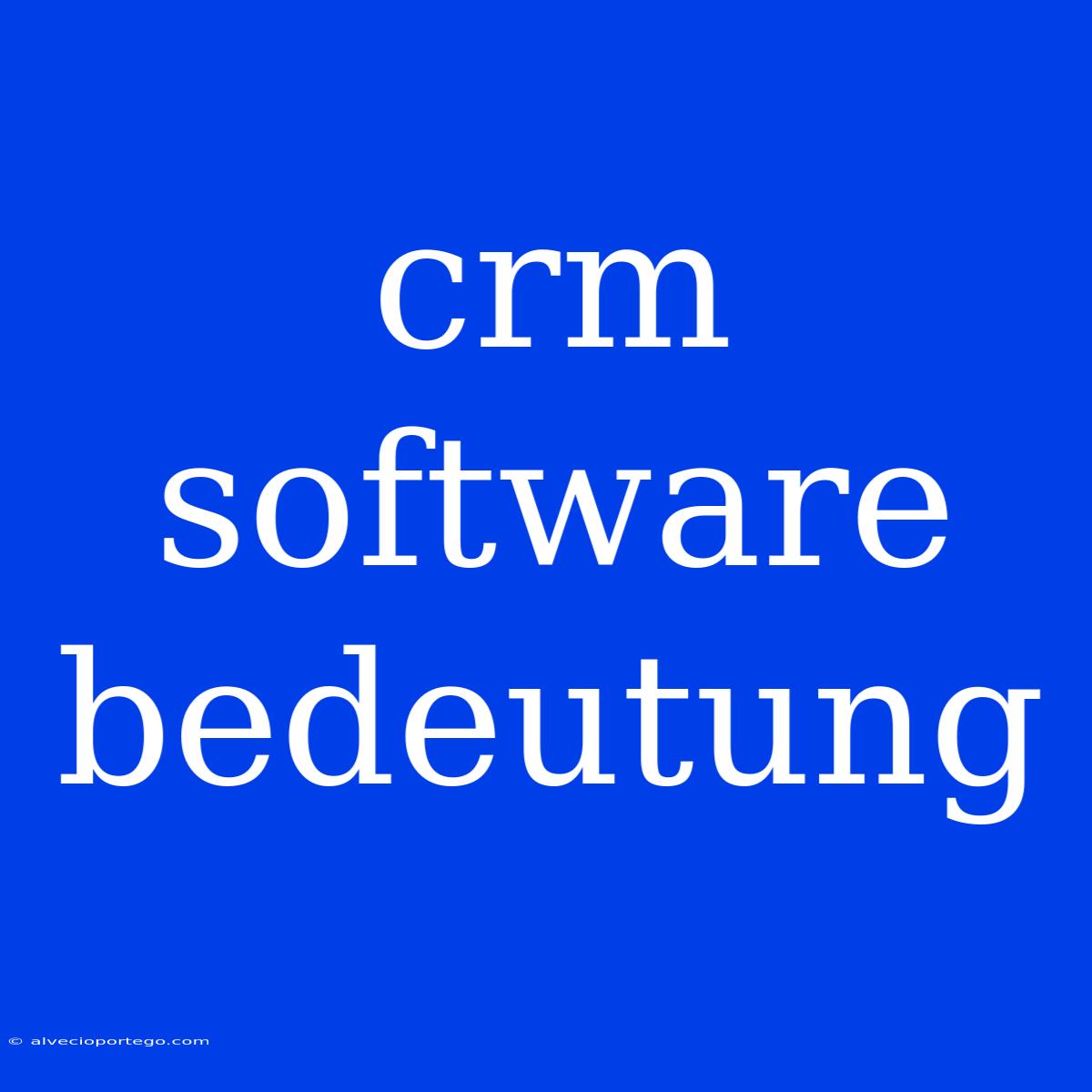 Crm Software Bedeutung