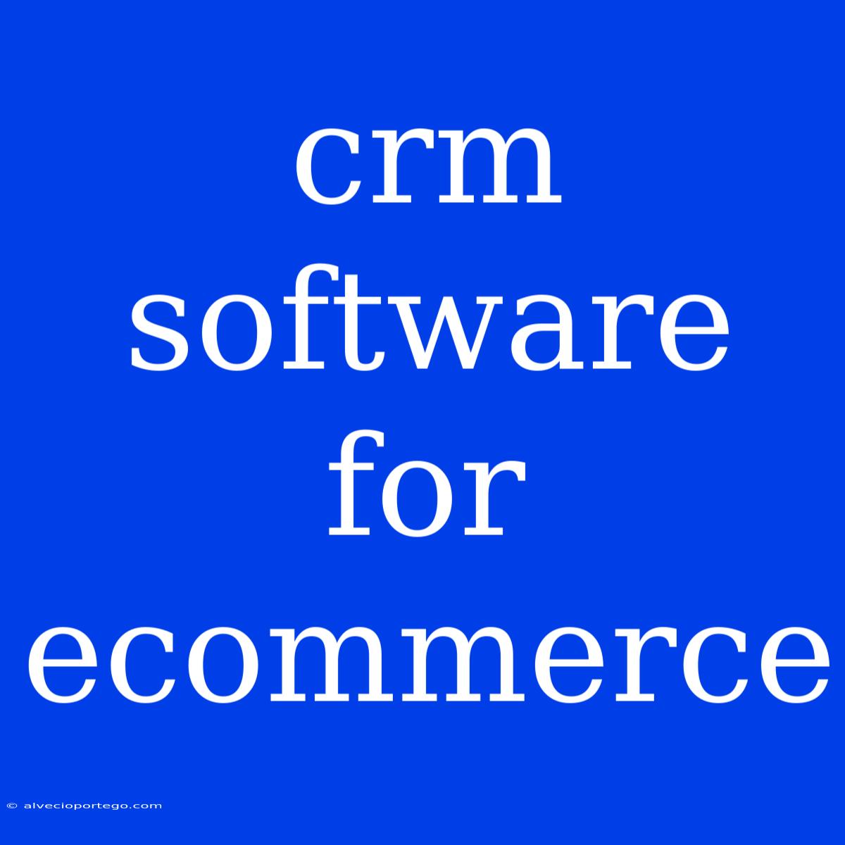 Crm Software For Ecommerce