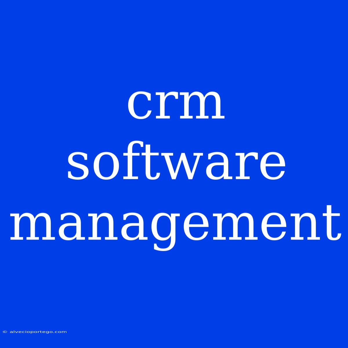 Crm Software Management