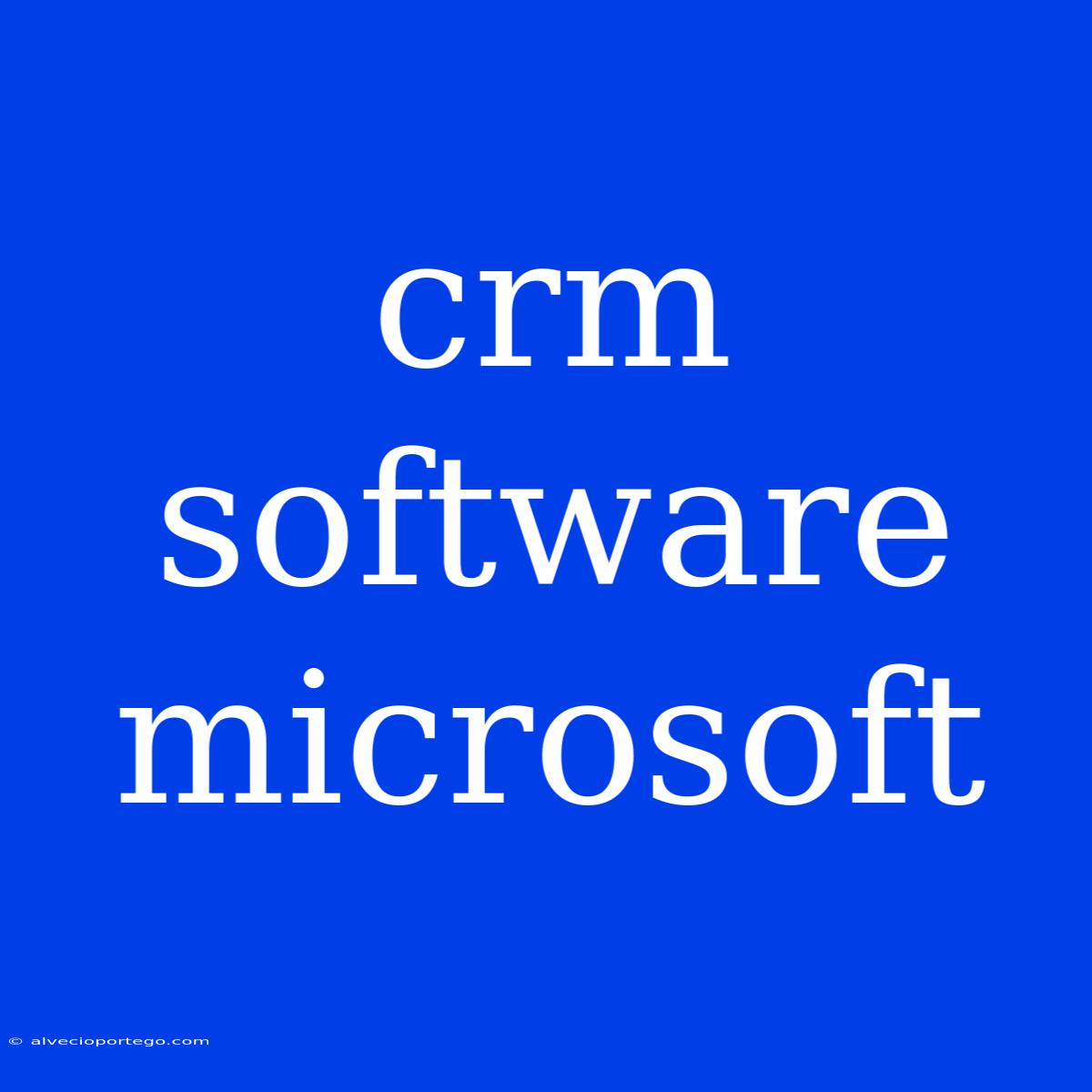 Crm Software Microsoft