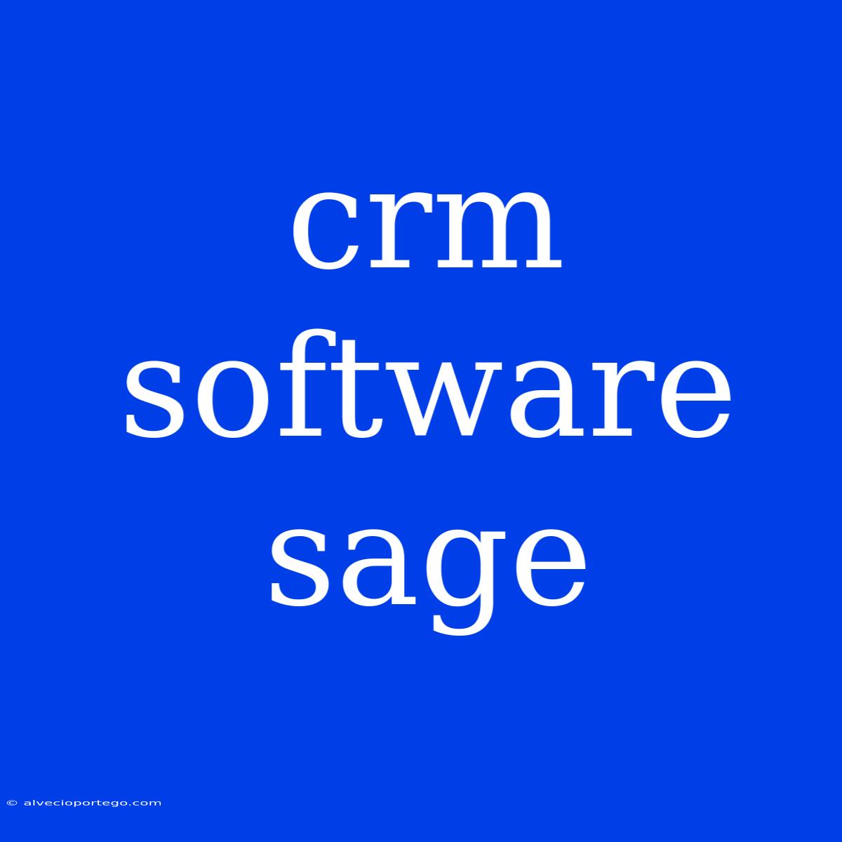 Crm Software Sage