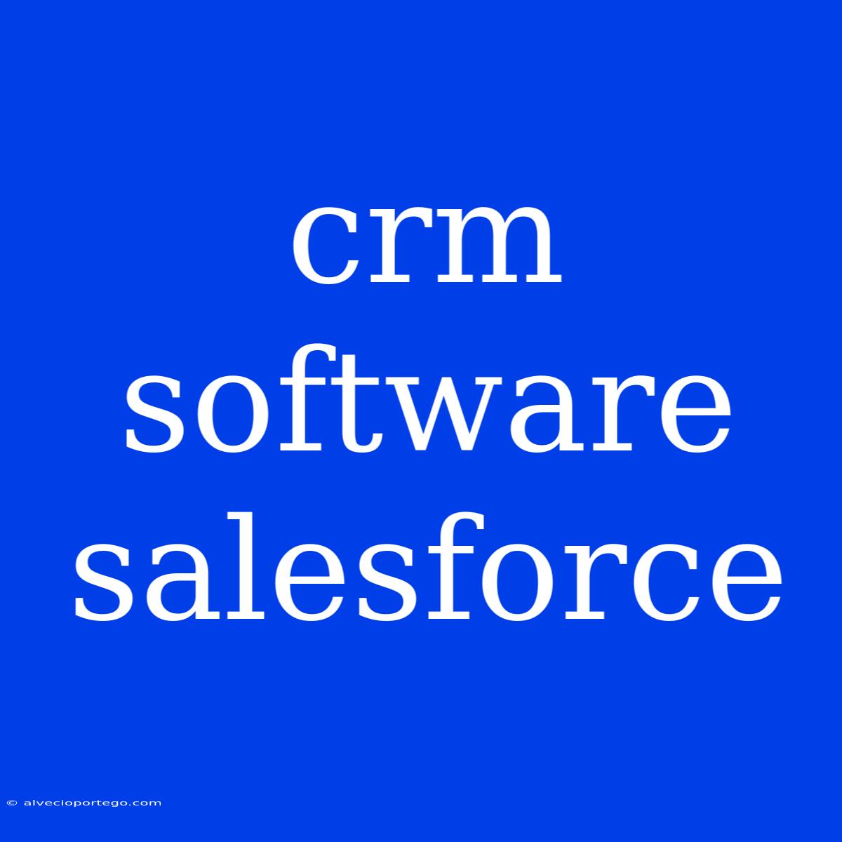 Crm Software Salesforce