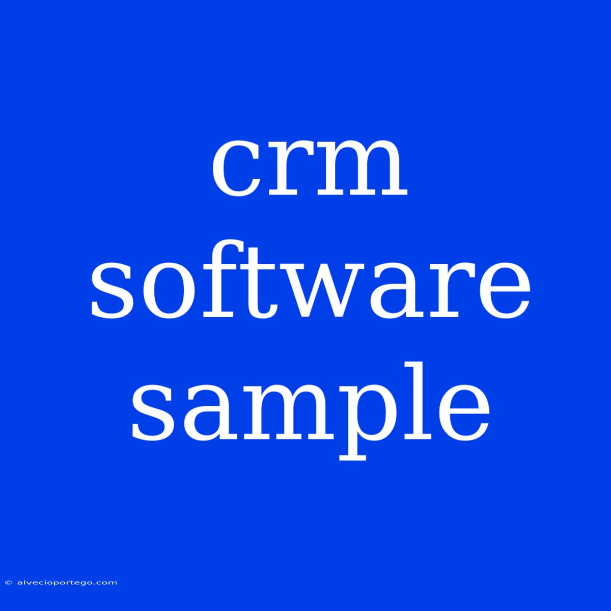 Crm Software Sample