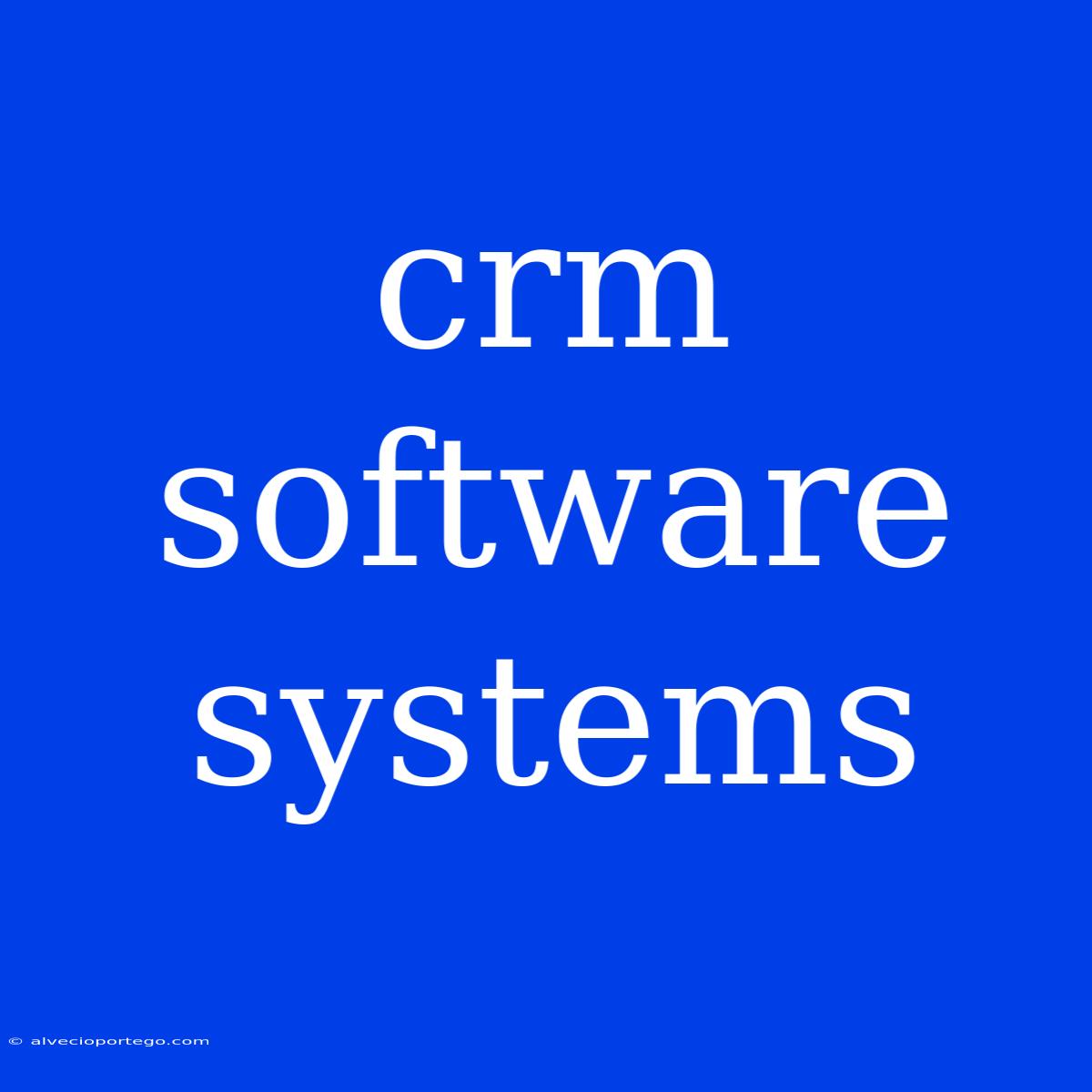 Crm Software Systems