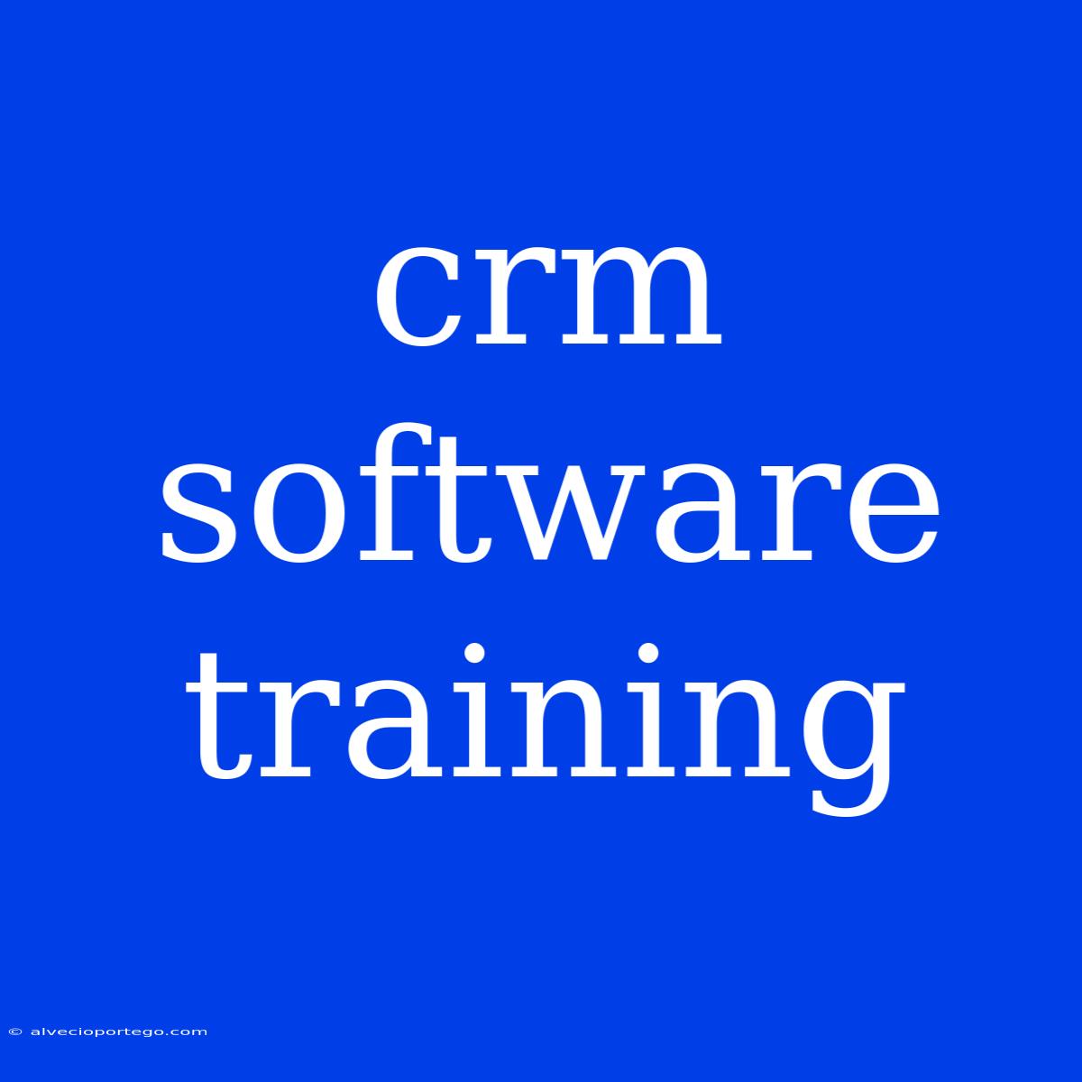 Crm Software Training