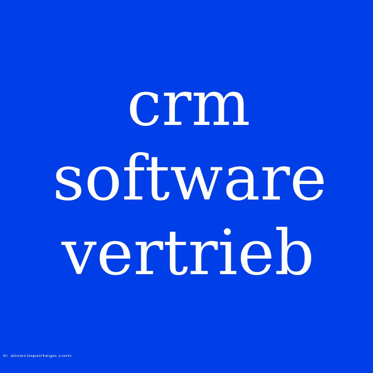 Crm Software Vertrieb