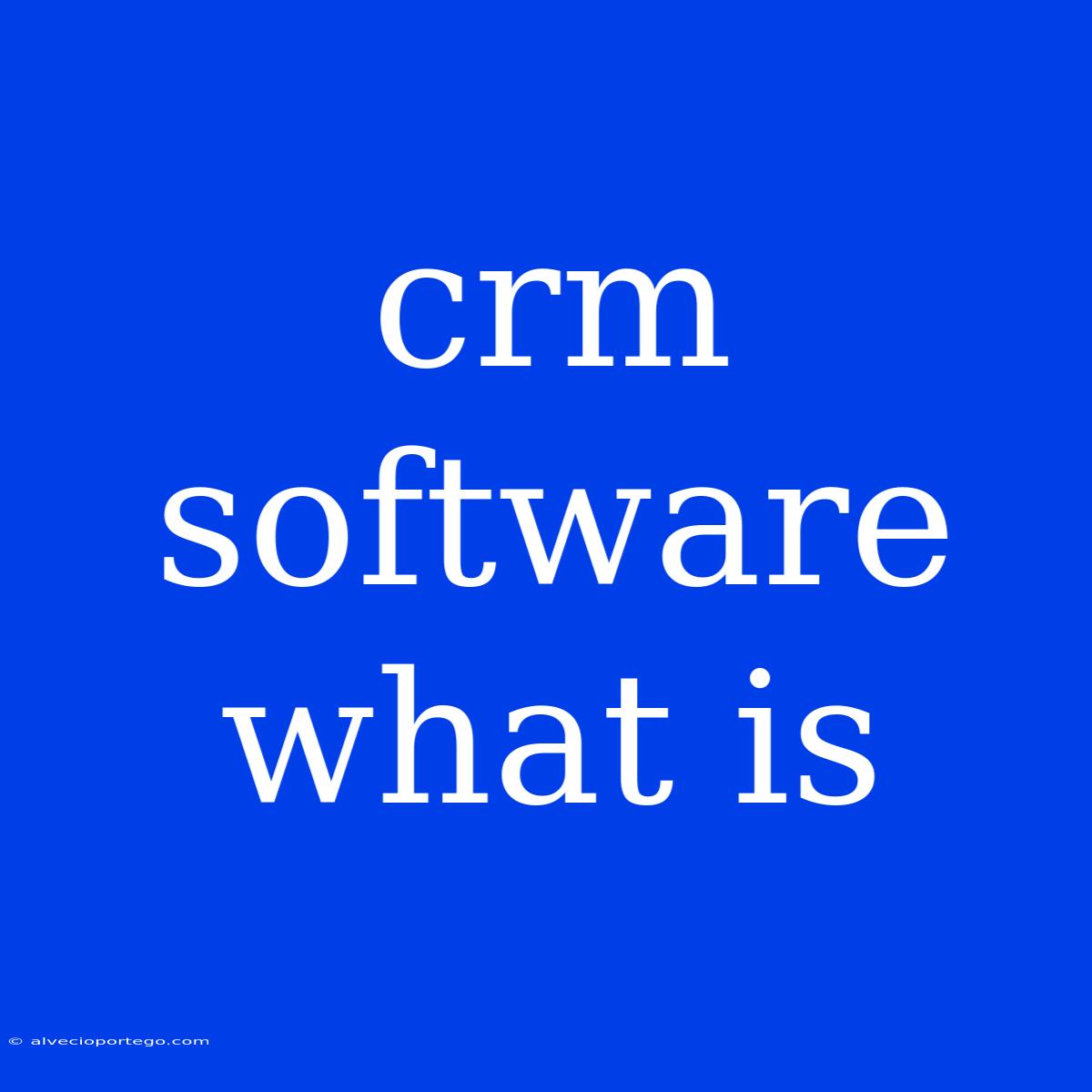 Crm Software What Is