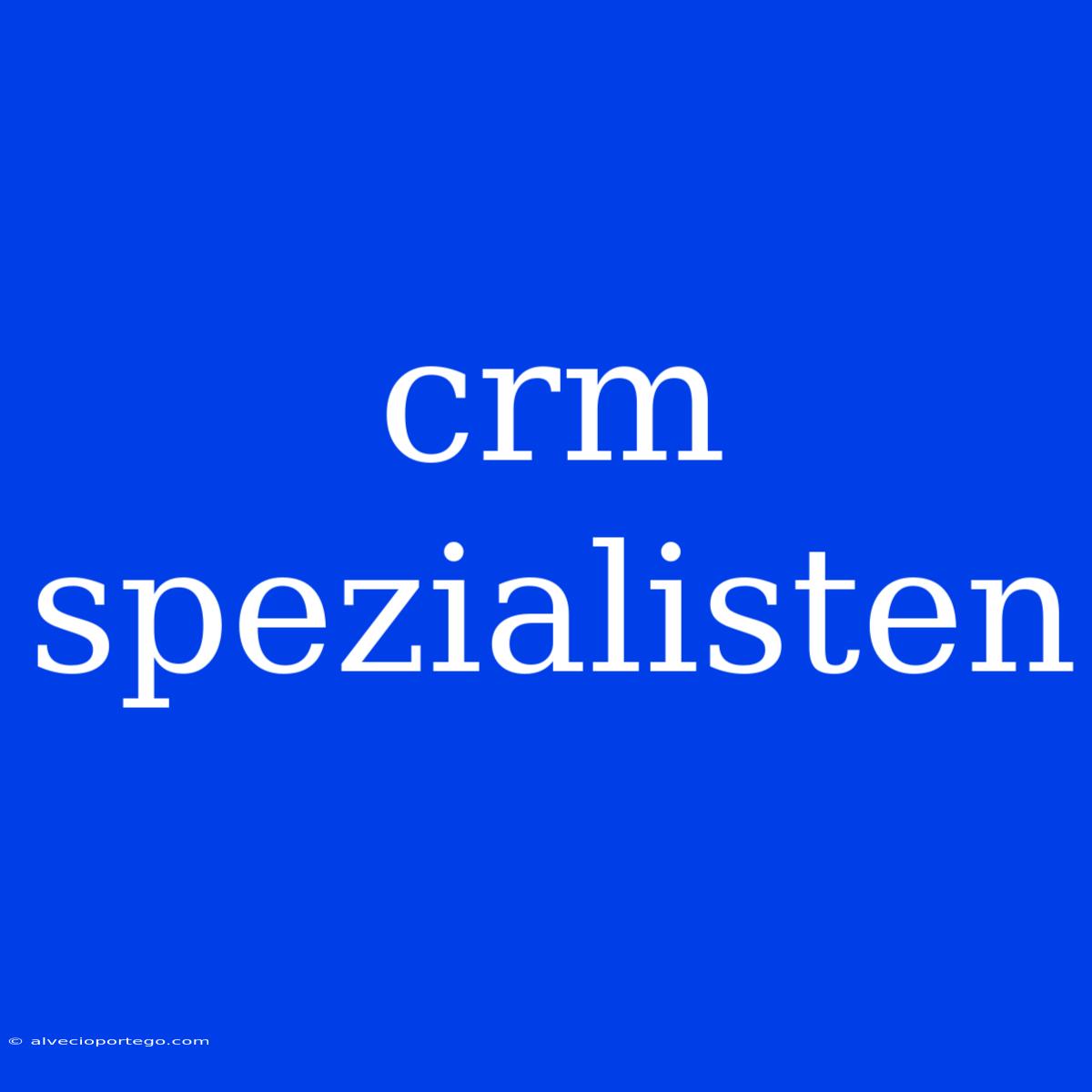 Crm Spezialisten