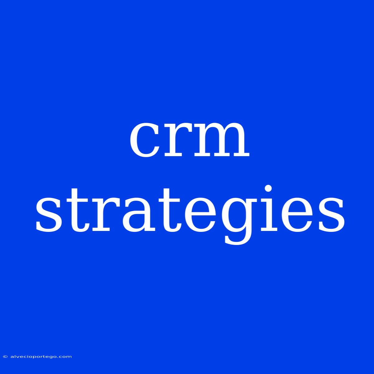 Crm Strategies