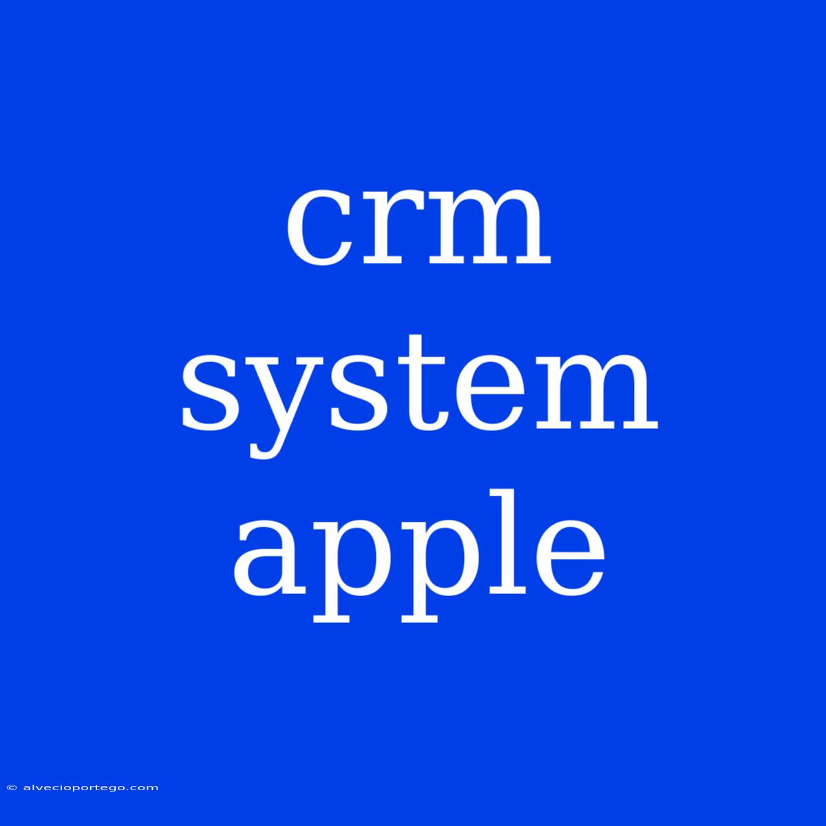 Crm System Apple