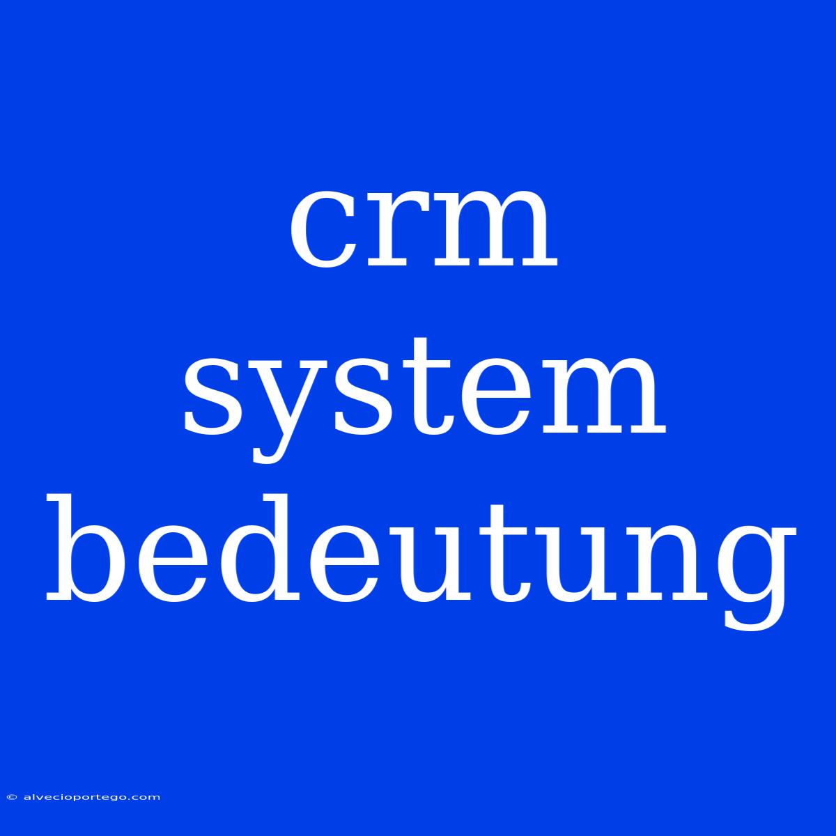 Crm System Bedeutung